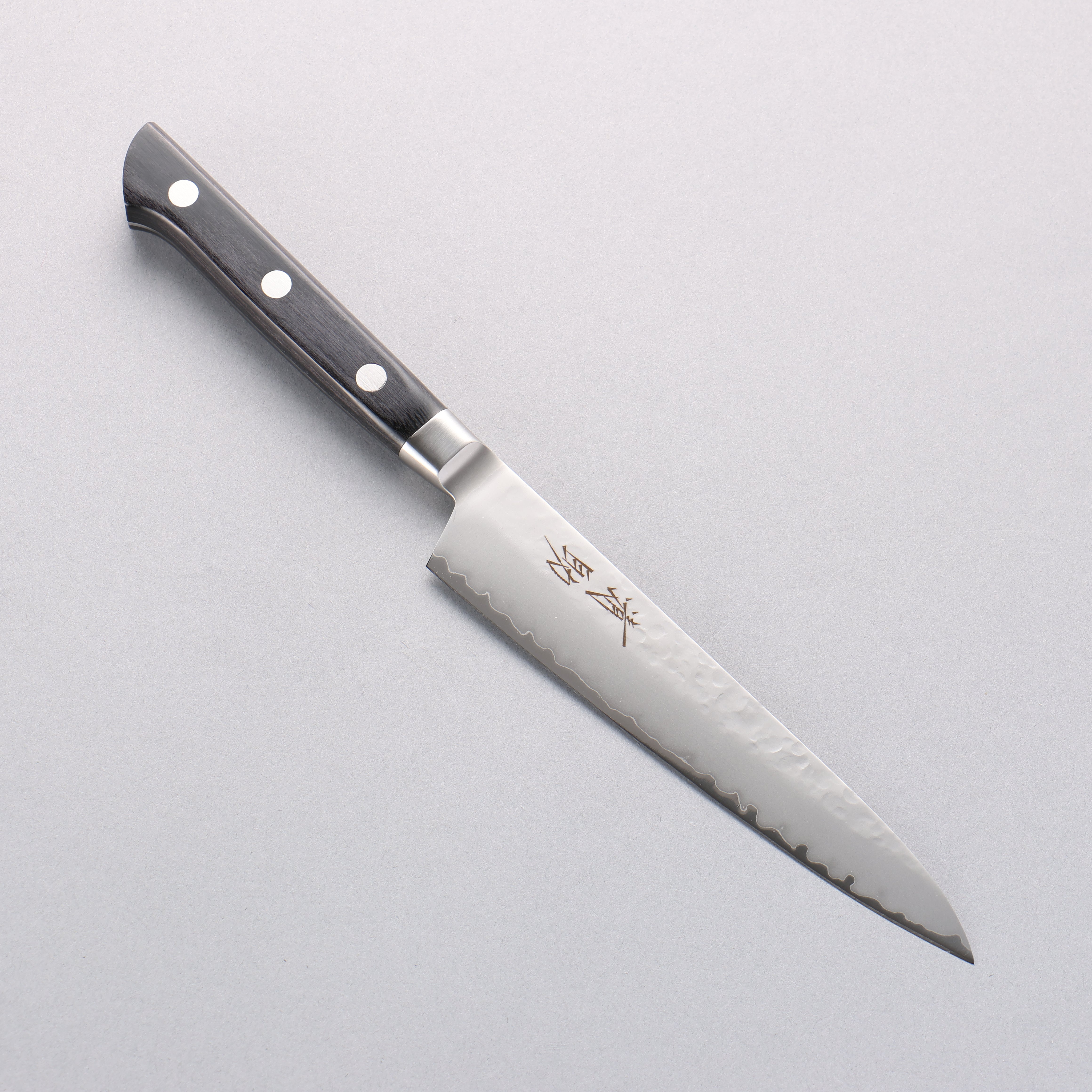清助 VG5 鎚目 霞研 多用途小刀 150mm 黑合成木 握把 - 清助刃物