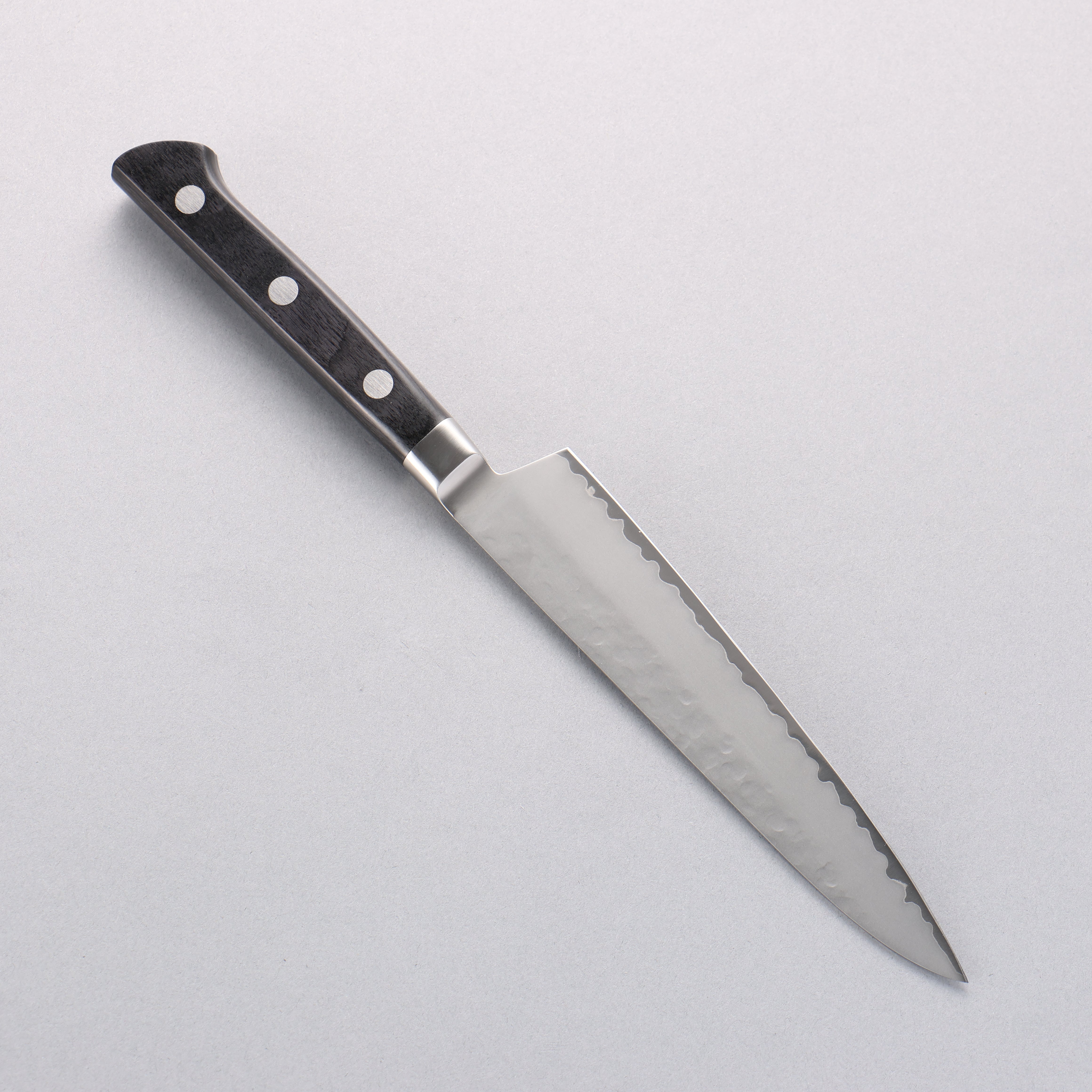 清助 VG5 鎚目 霞研 多用途小刀 150mm 黑合成木 握把 - 清助刃物