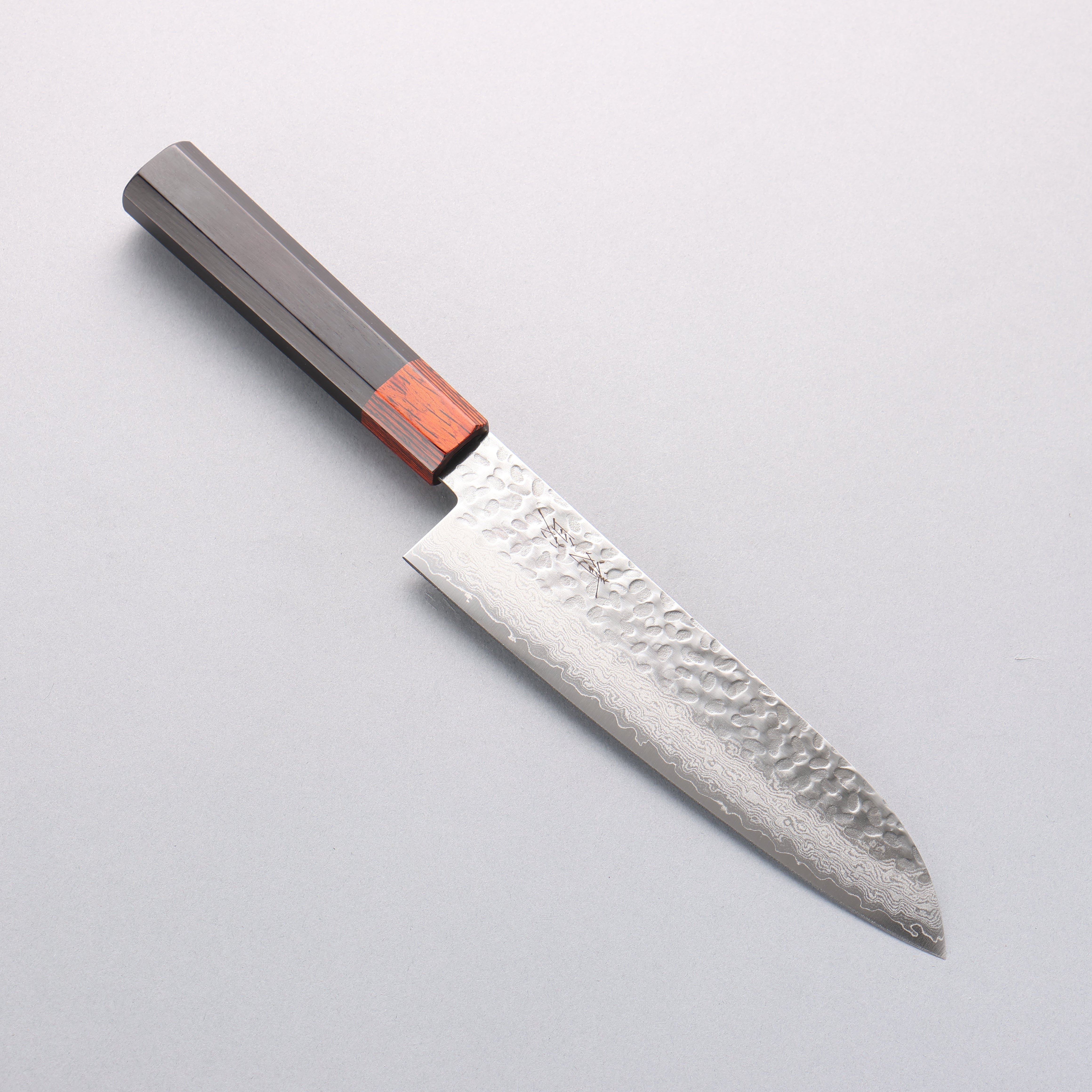 清助 VG10 33層 鎚目 大馬士革紋 三德刀 180mm 黑合成木 握把 - 清助刃物