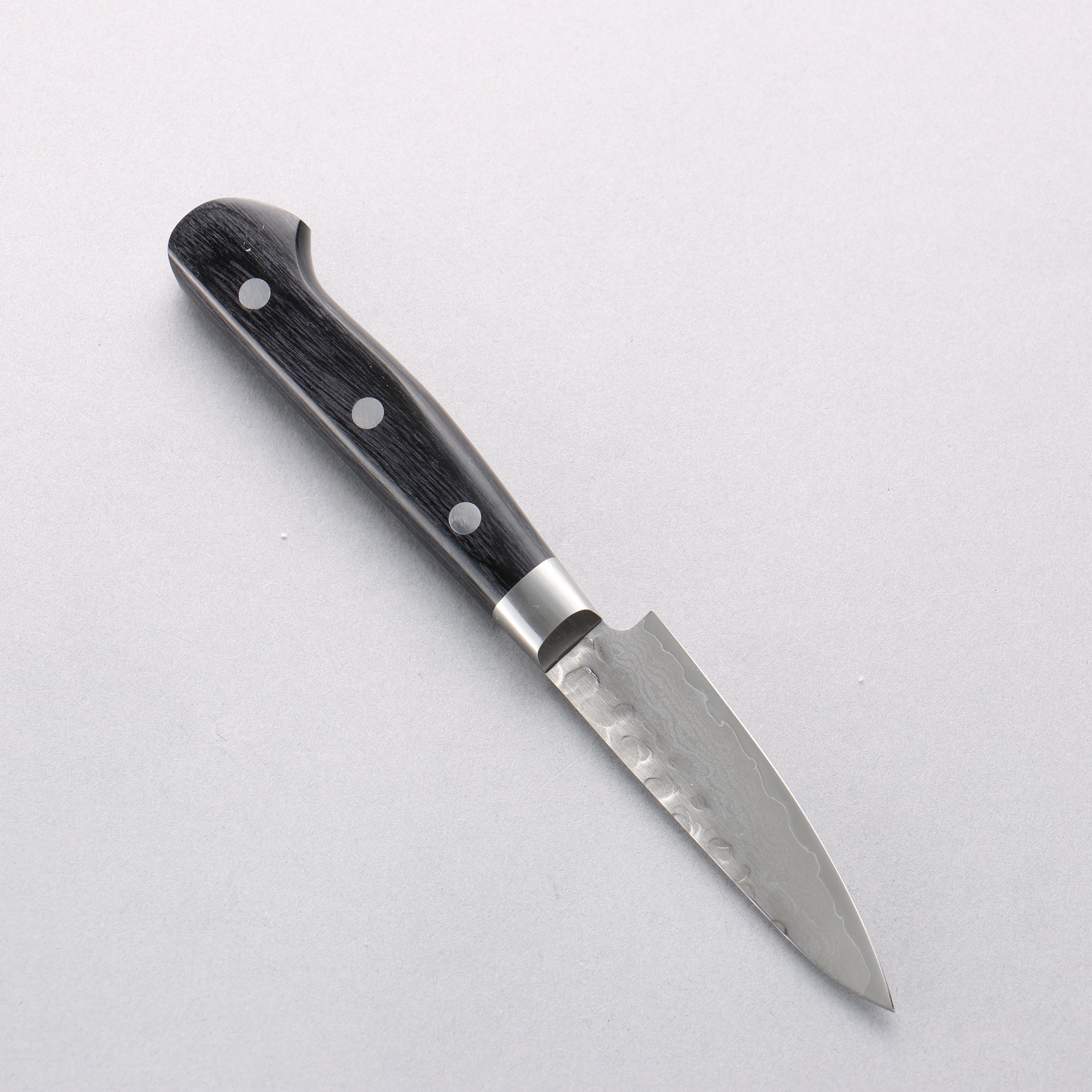 堺 孝行 VG10 鎚目 大馬士革紋 17層 削皮刀 80mm 黑合成木 握把 - 清助刃物