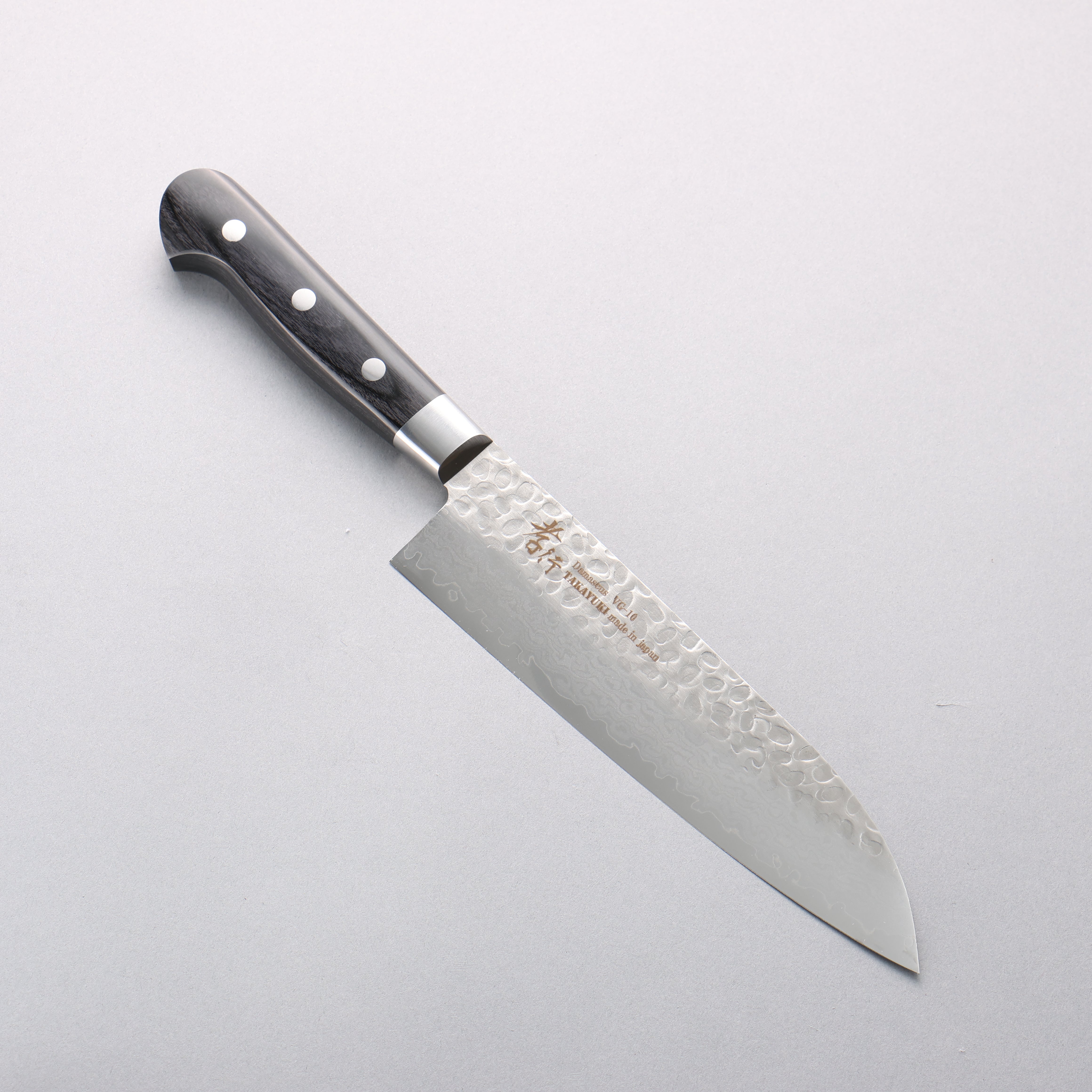 堺 孝行 VG10 鎚目 大馬士革紋 17層 三德刀 180mm 黑合成木 握把 - 清助刃物