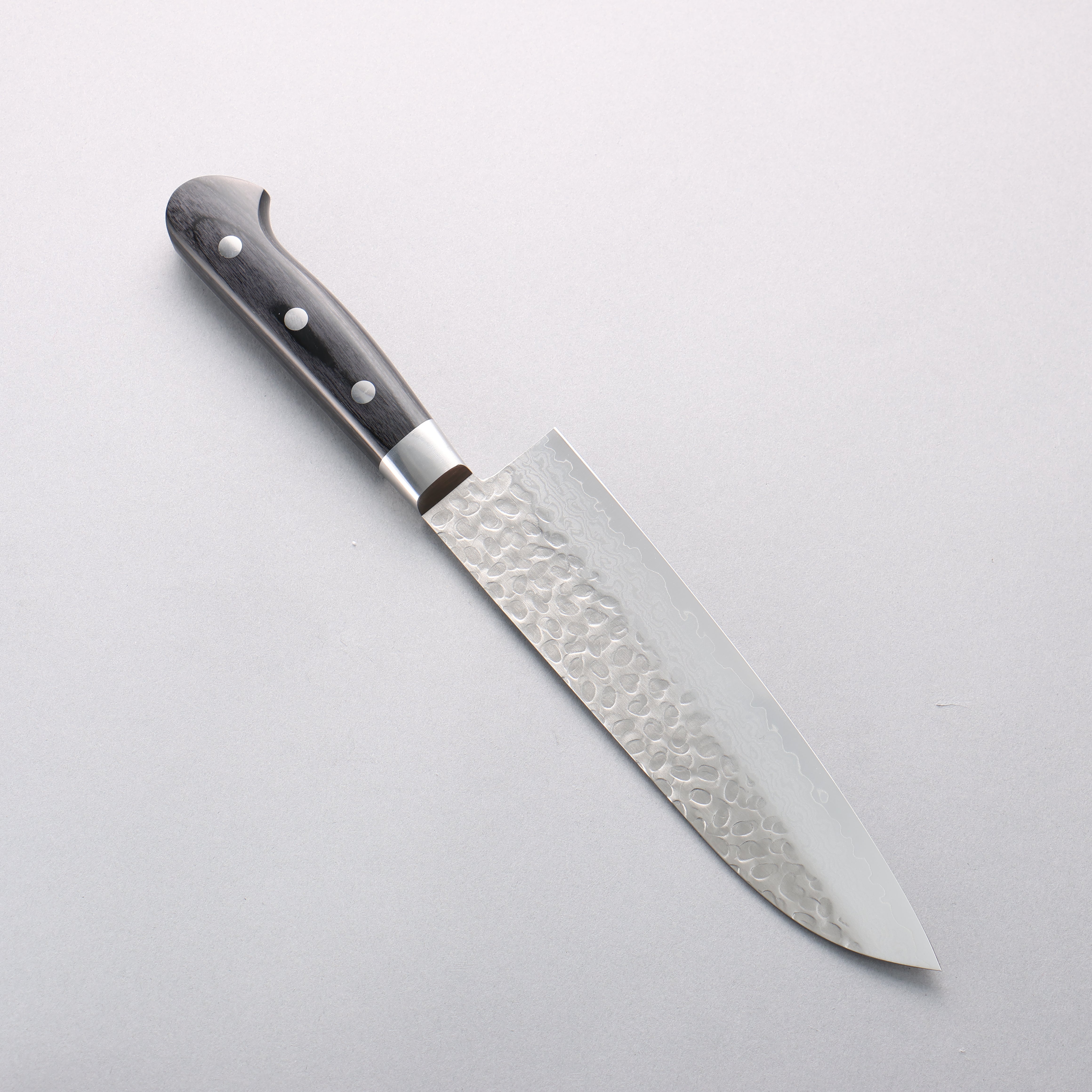 堺 孝行 VG10 鎚目 大馬士革紋 17層 三德刀 180mm 黑合成木 握把 - 清助刃物