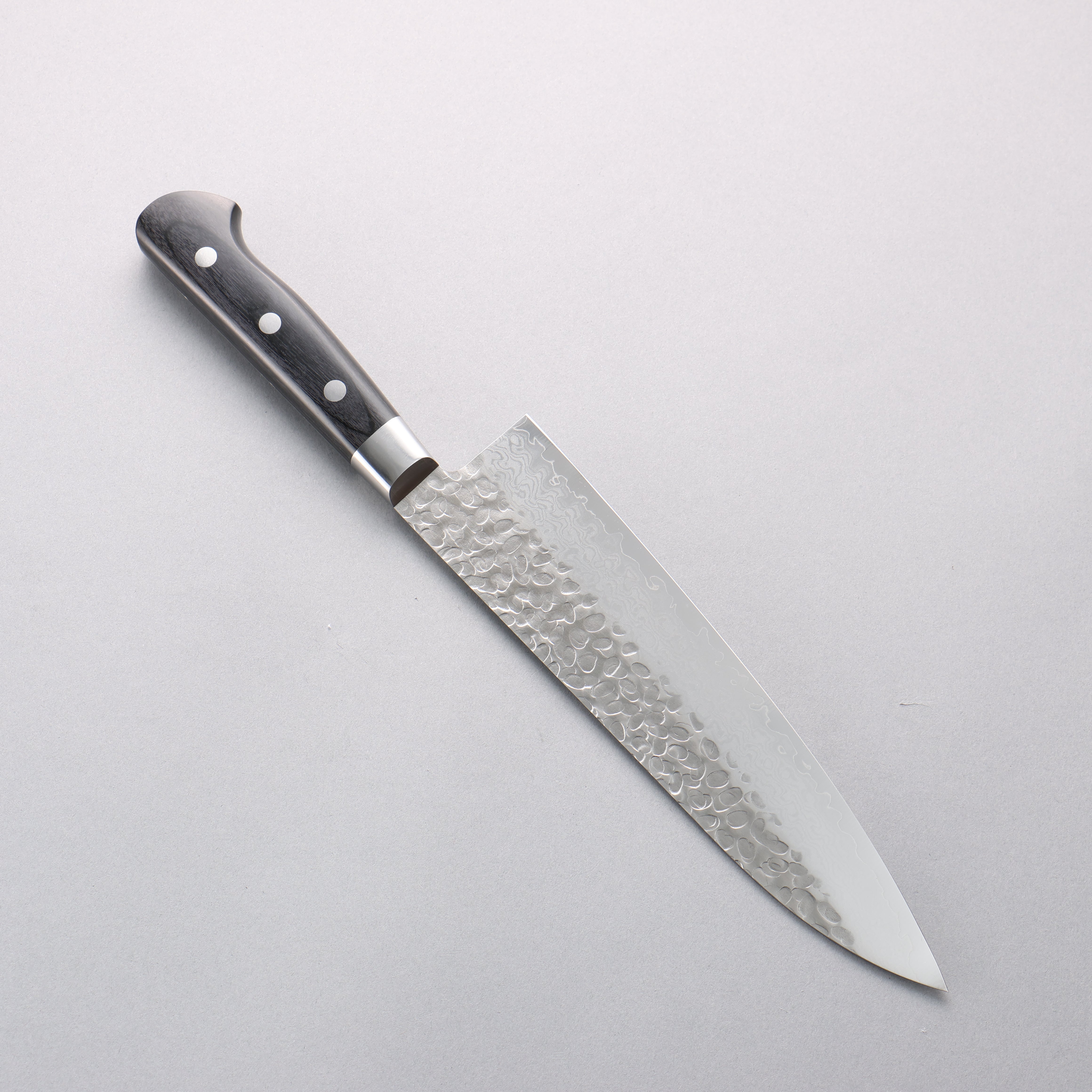 堺 孝行 VG10 鎚目 大馬士革紋 17層 牛刀 210mm 黑合成木 握把 - 清助刃物