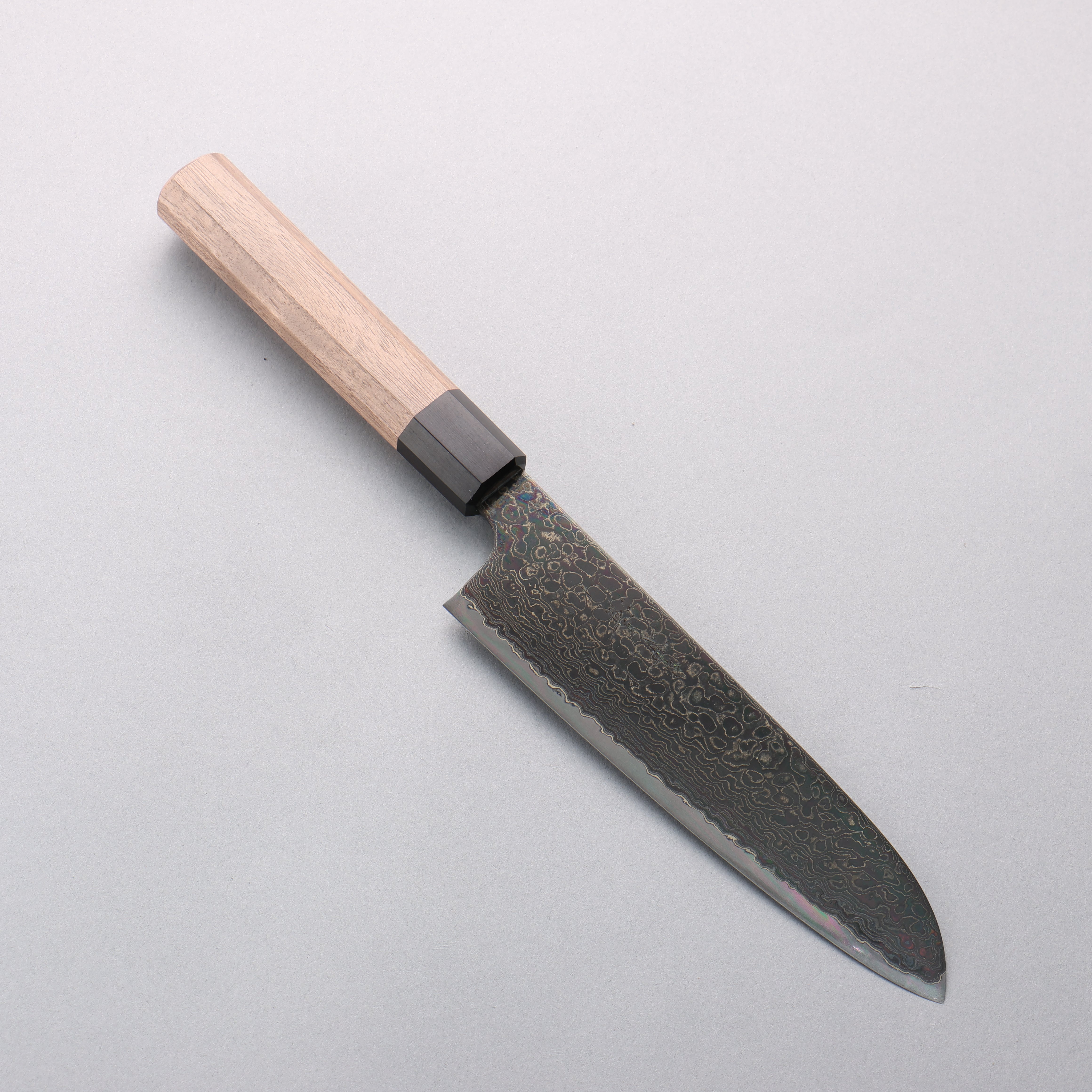 景清 ZA-18 大馬士革紋 黑染 三德刀 175mm 核桃木 握把 - 清助刃物