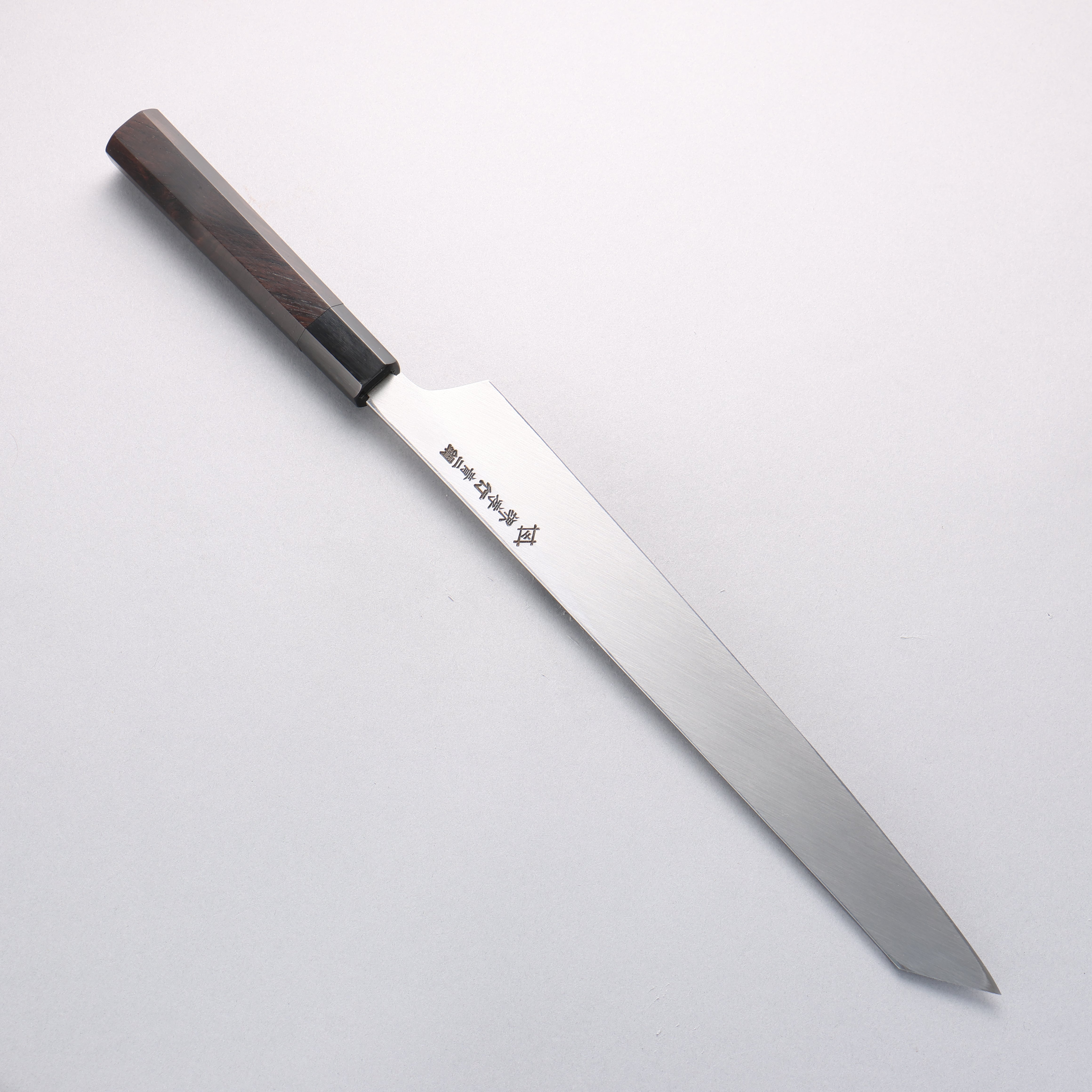 堺 孝行 飛燕 青鋼二號 鏡面處理 劍型柳刃 300mm 黑檀 握把 附刀鞘 - 清助刃物