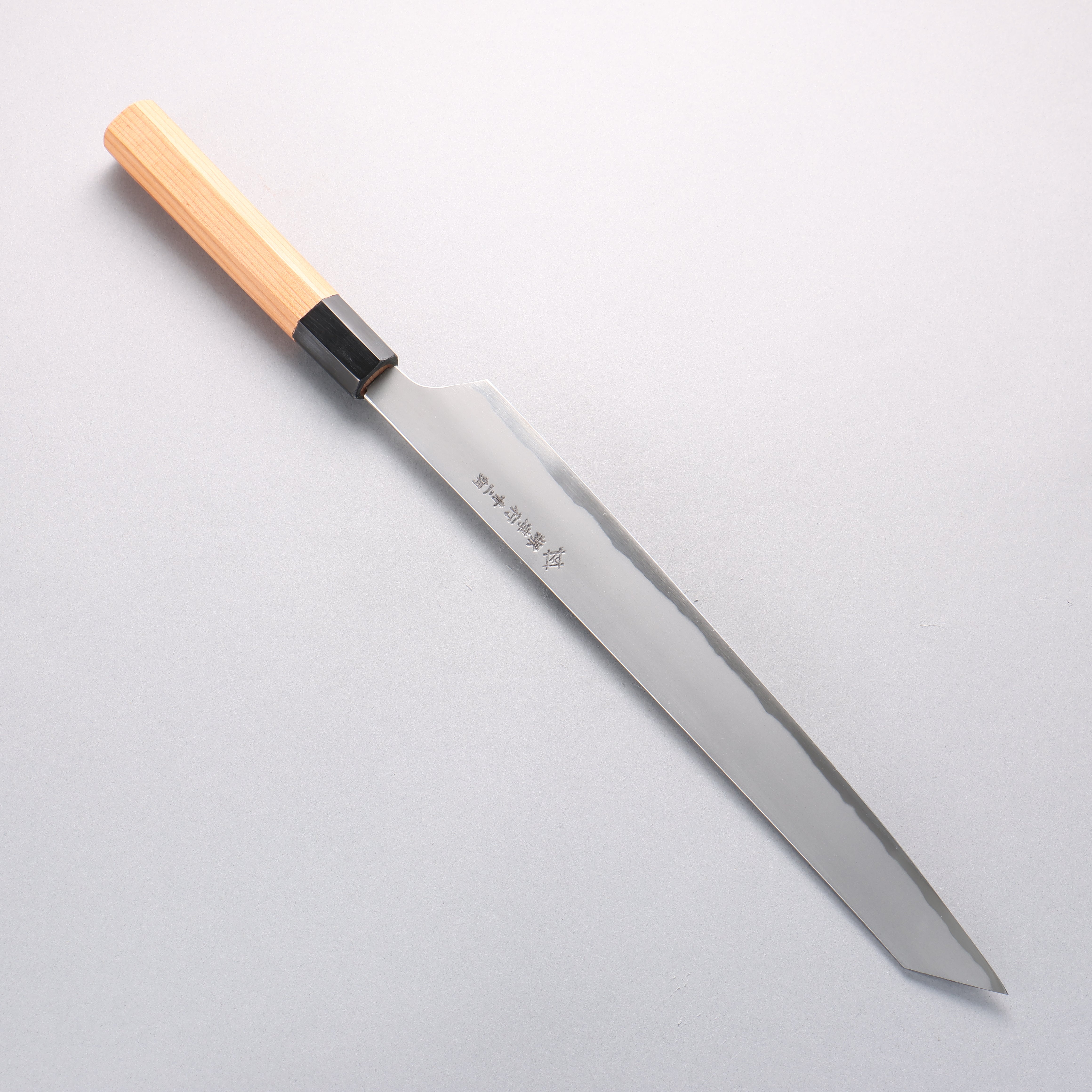 堺 孝行 焰 飛燕 青鋼二號 劍型柳刃 300mm 紫杉木握把 - 清助刃物