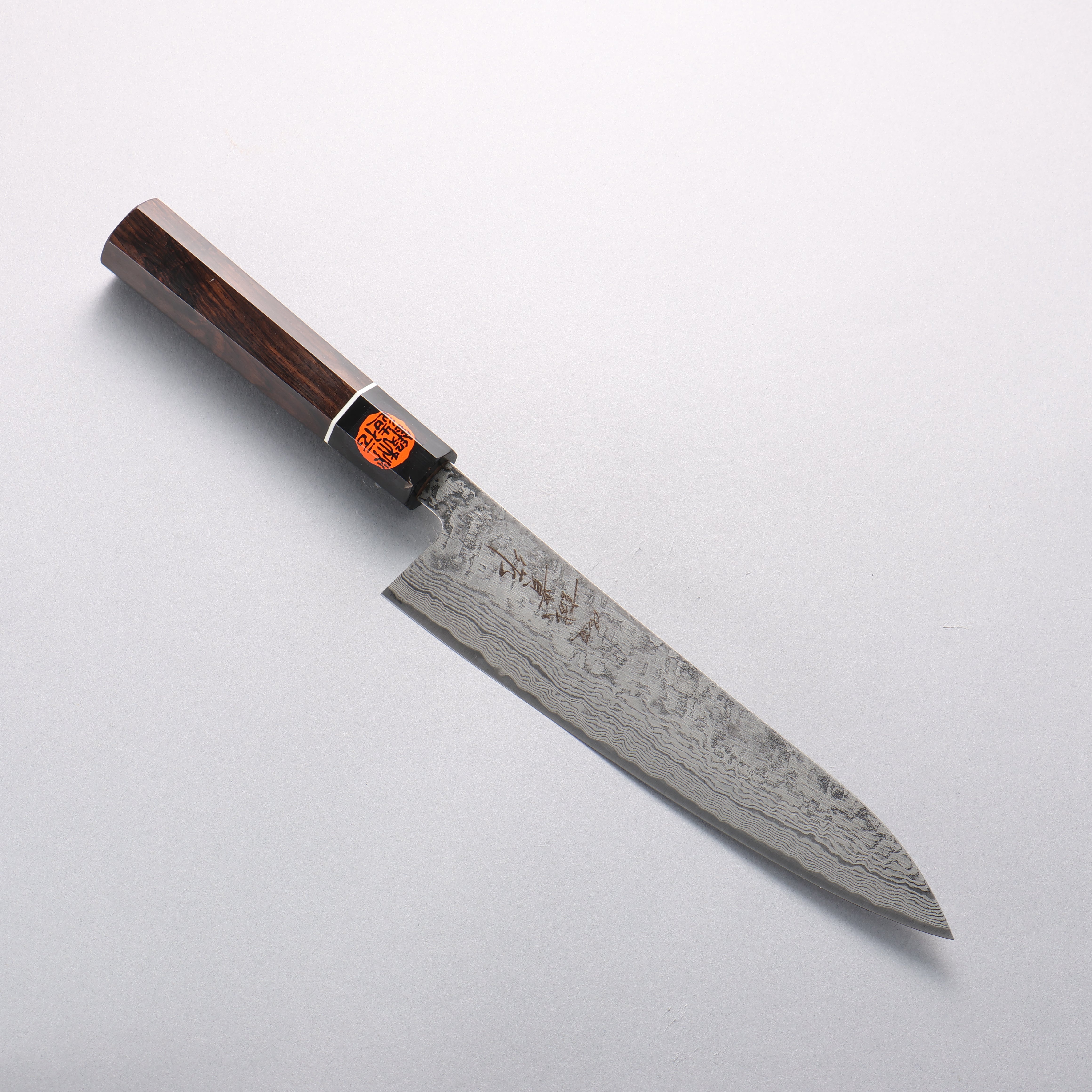 田中 誠貴 羽々斬 SG2 大馬士革紋 牛刀 210mm 黑檀 握把 - 清助刃物