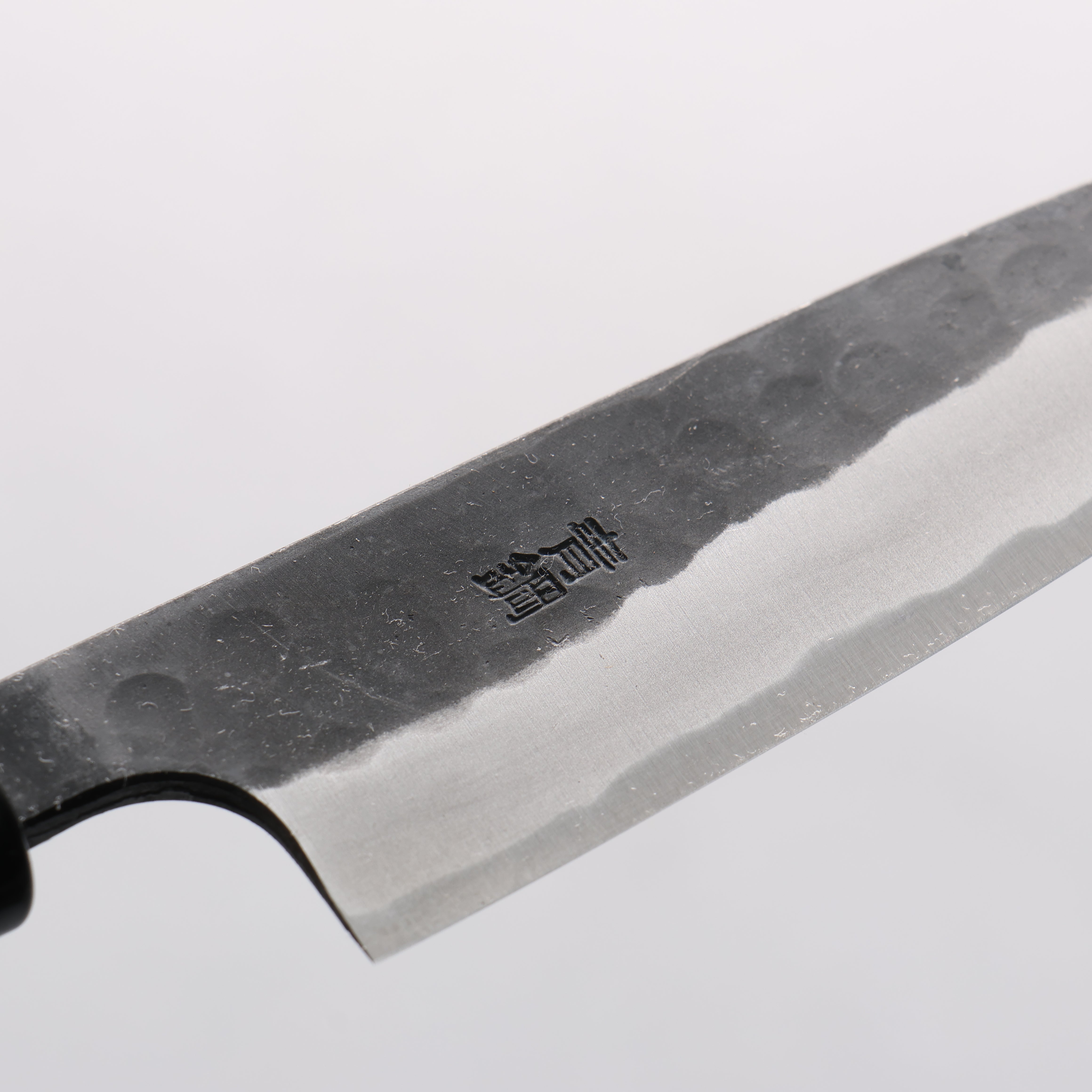 山本 直 安來青鋼 黑打 鎚目 多用途小刀 120mm 核桃木 握把 - 清助刃物