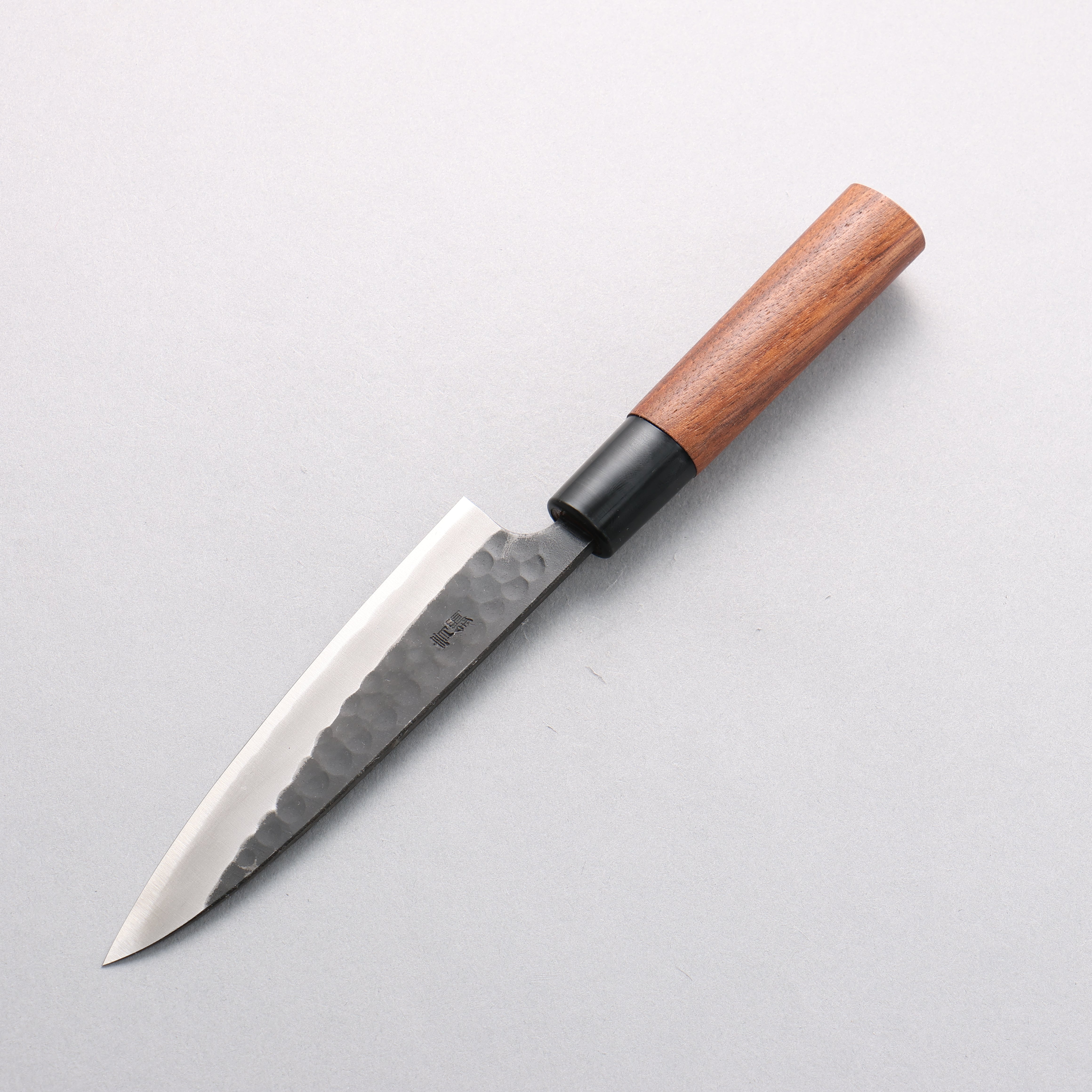 山本 直 安來青鋼 黑打 鎚目 多用途小刀 135mm 核桃木 握把 - 清助刃物
