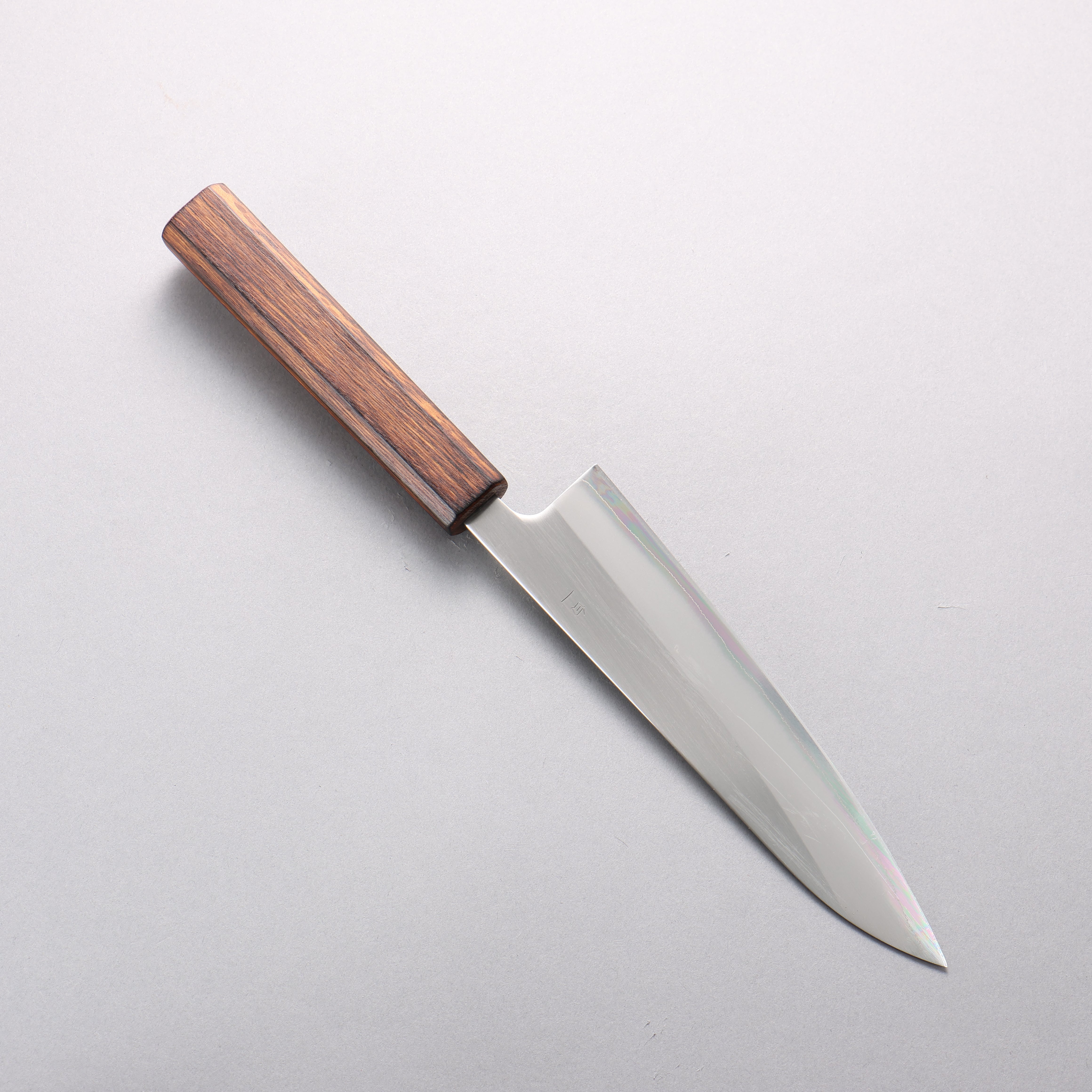 翁流 白鋼一號 牛刀 180mm 橡木 (煤炭煙黑) 握把 - 清助刃物
