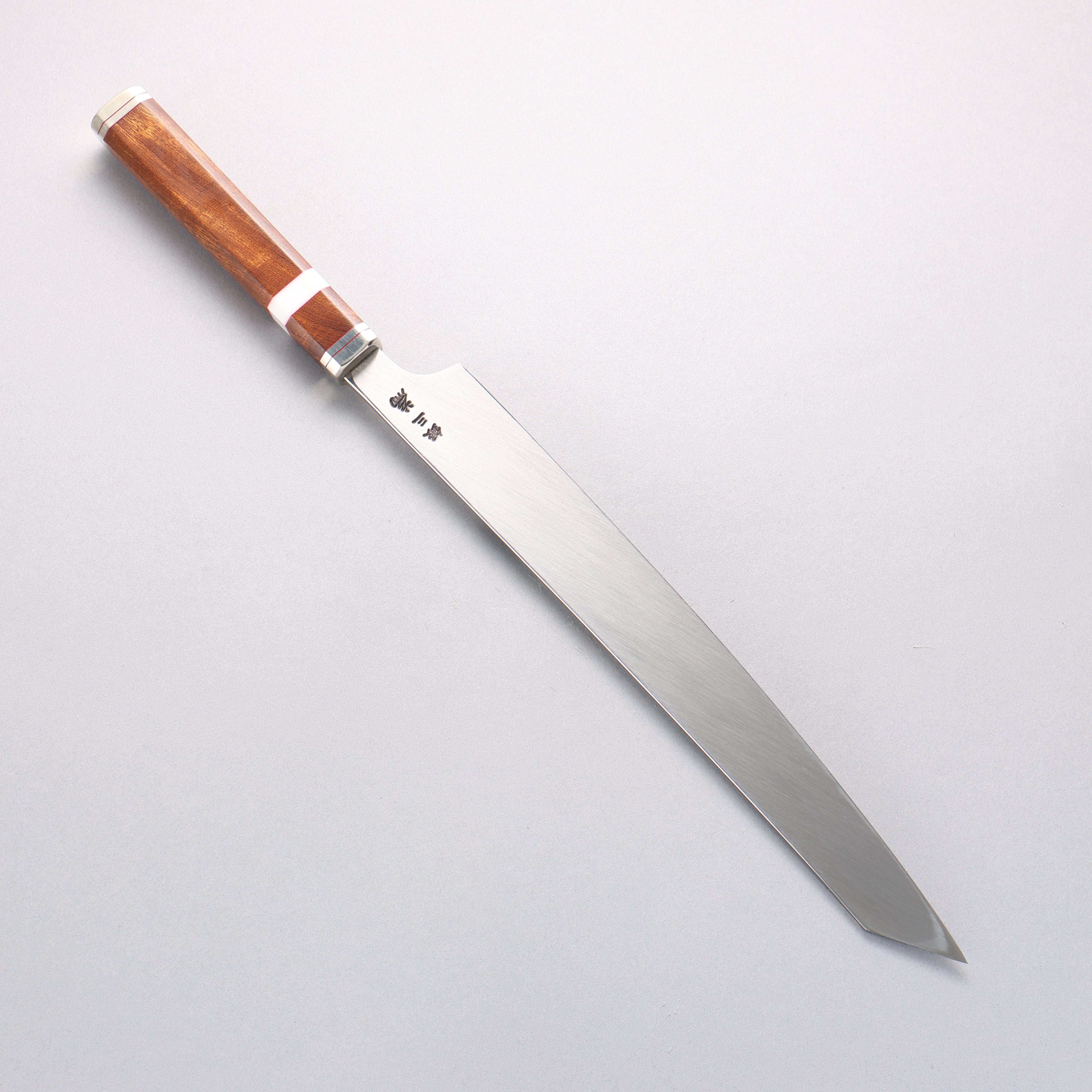 堺 孝行 紫電 銀三鋼 劍型柳刃 300mm 沙漠鐵木(杉原型) 握把 - 清助刃物