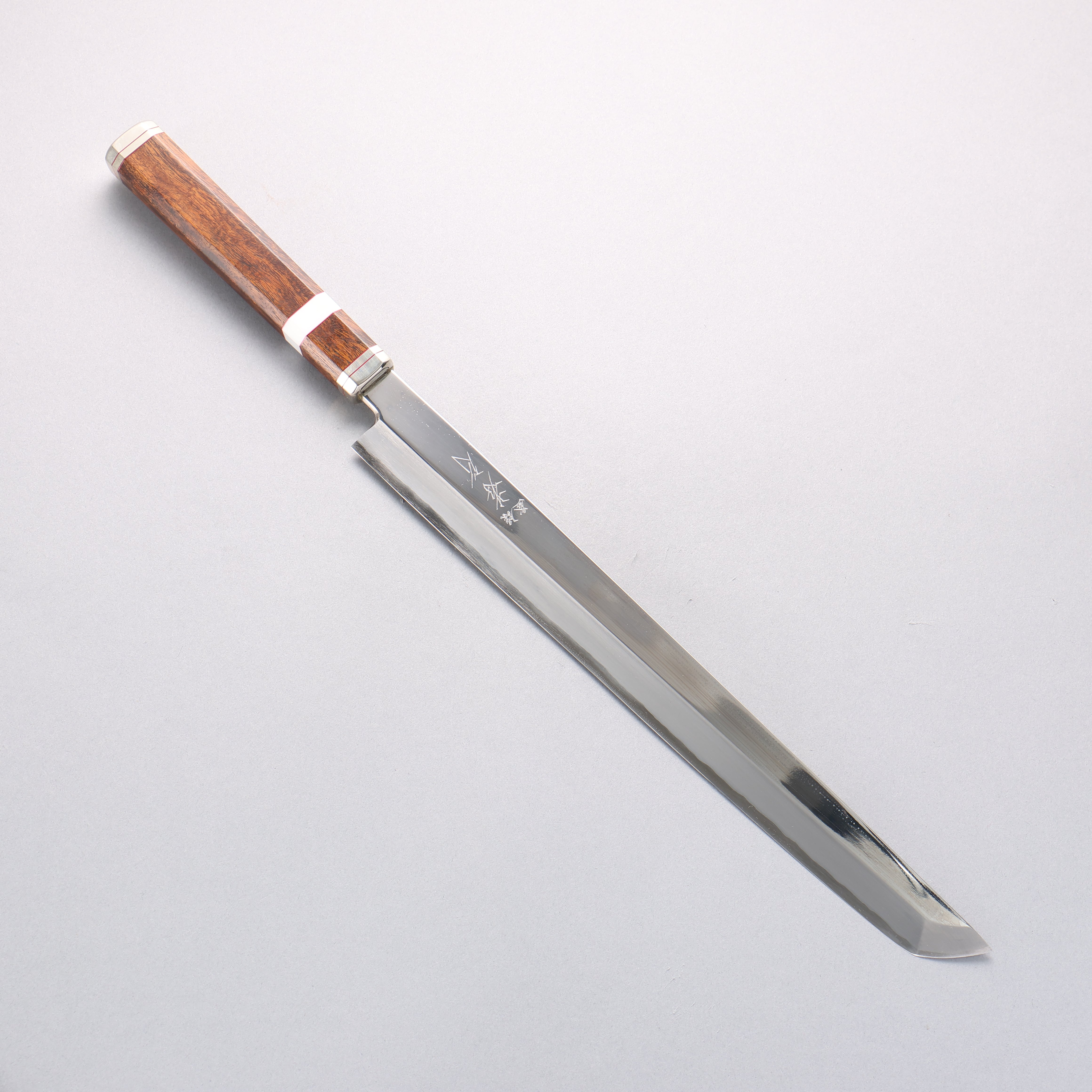 堺 孝行 紫電 銀三鋼 蛸引 300mm 沙漠鐵木(杉原型) 握把 - 清助刃物