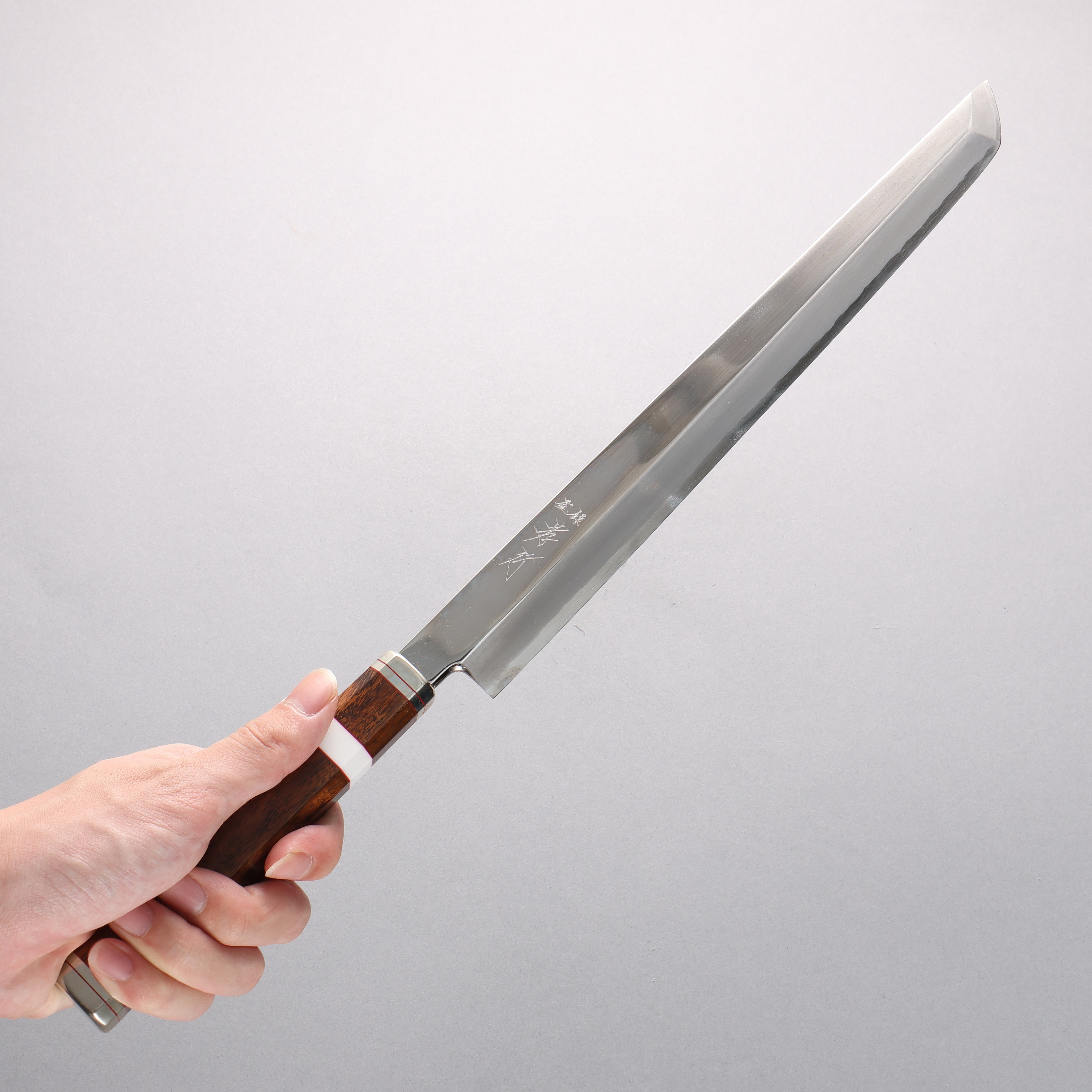 堺 孝行 紫電 銀三鋼 蛸引 300mm 沙漠鐵木(杉原型) 握把 - 清助刃物