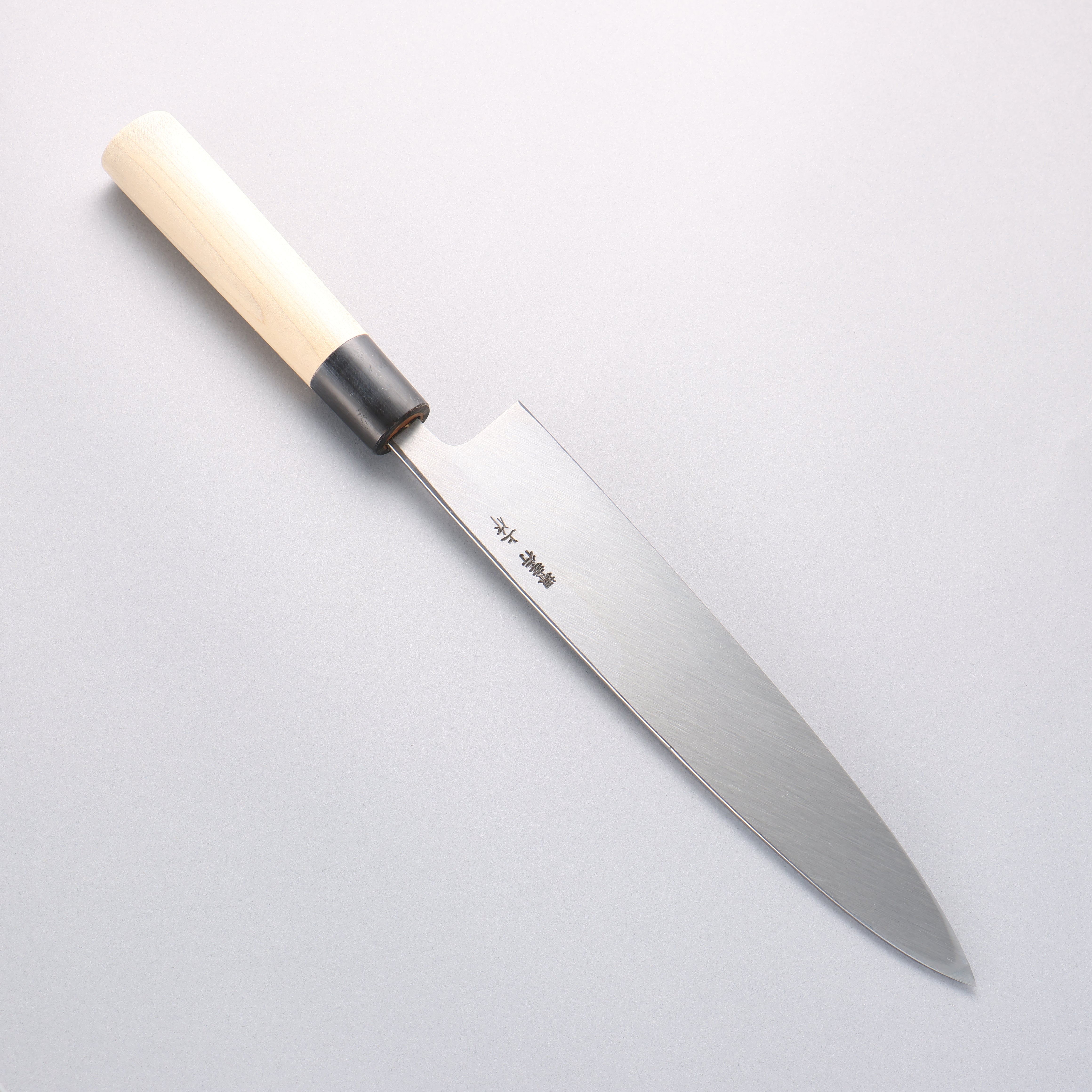 堺 孝行 白鋼三號 霞研 身卸出刃 240mm 木蘭 握把 - 清助刃物