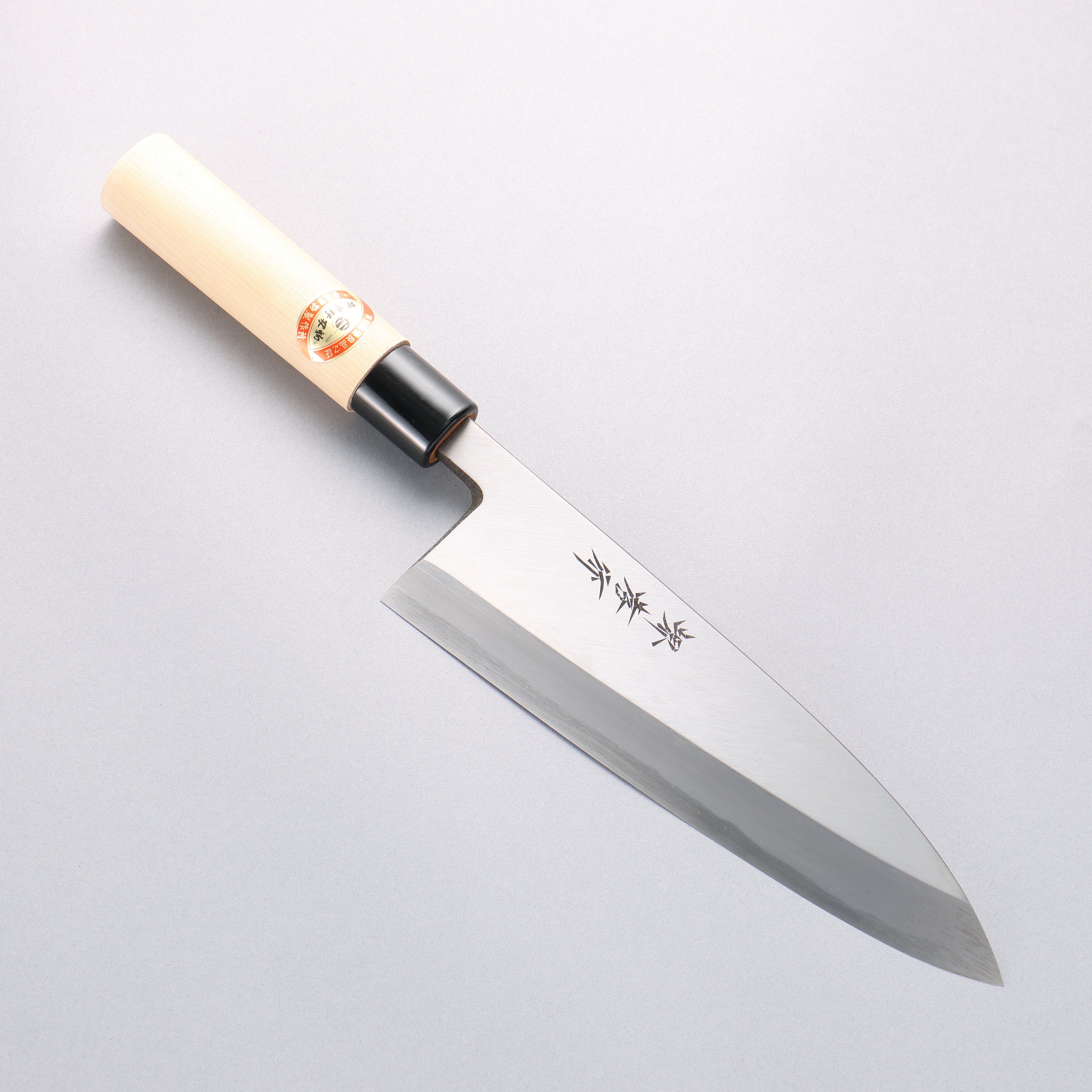 堺 孝行 霞研 白鋼 出刃 225mm 木蘭握把 - 清助刃物