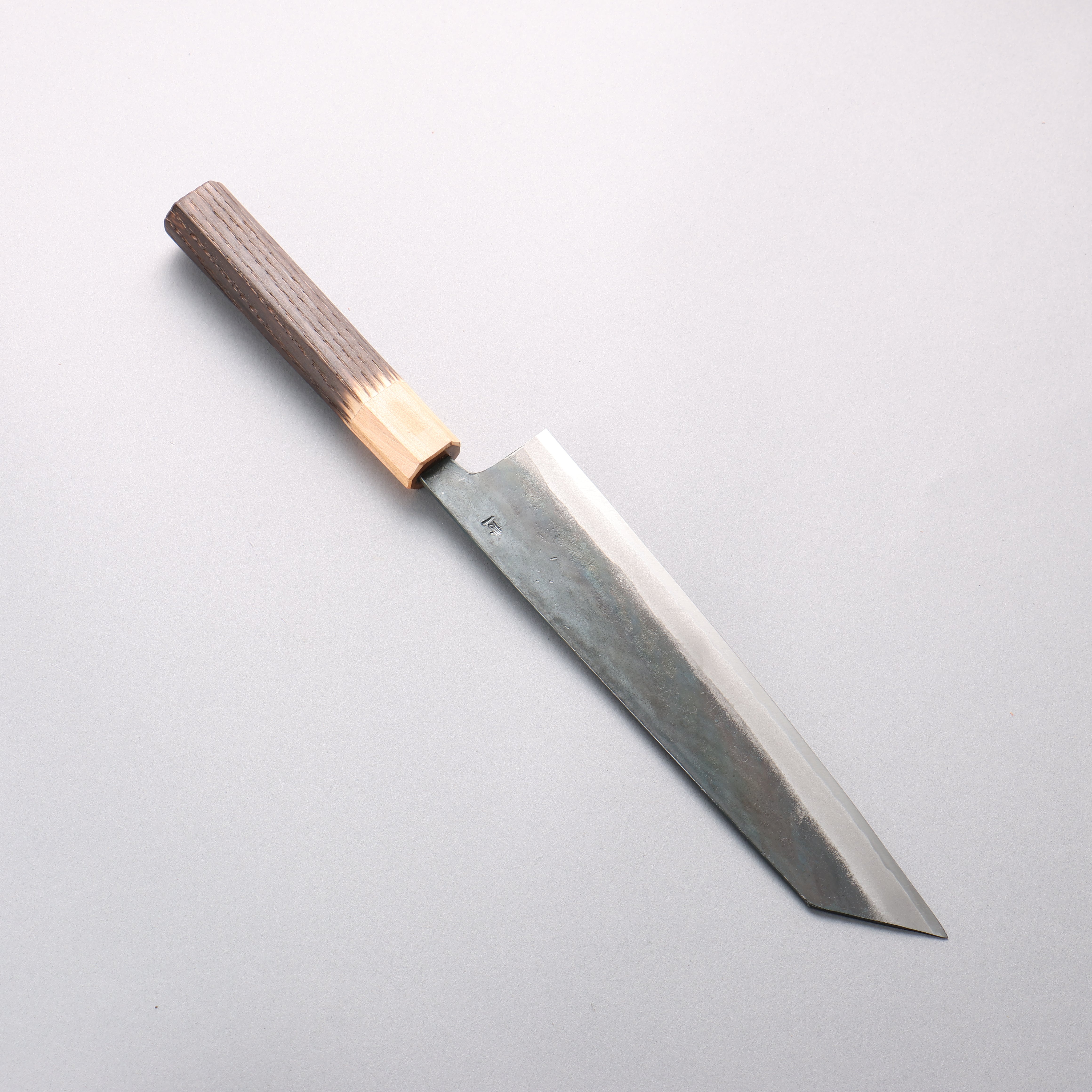 清助 青鋼一號 黑打 切付牛刀 210mm 燒栗木(口輪:櫻花木) 握把 - 清助刃物