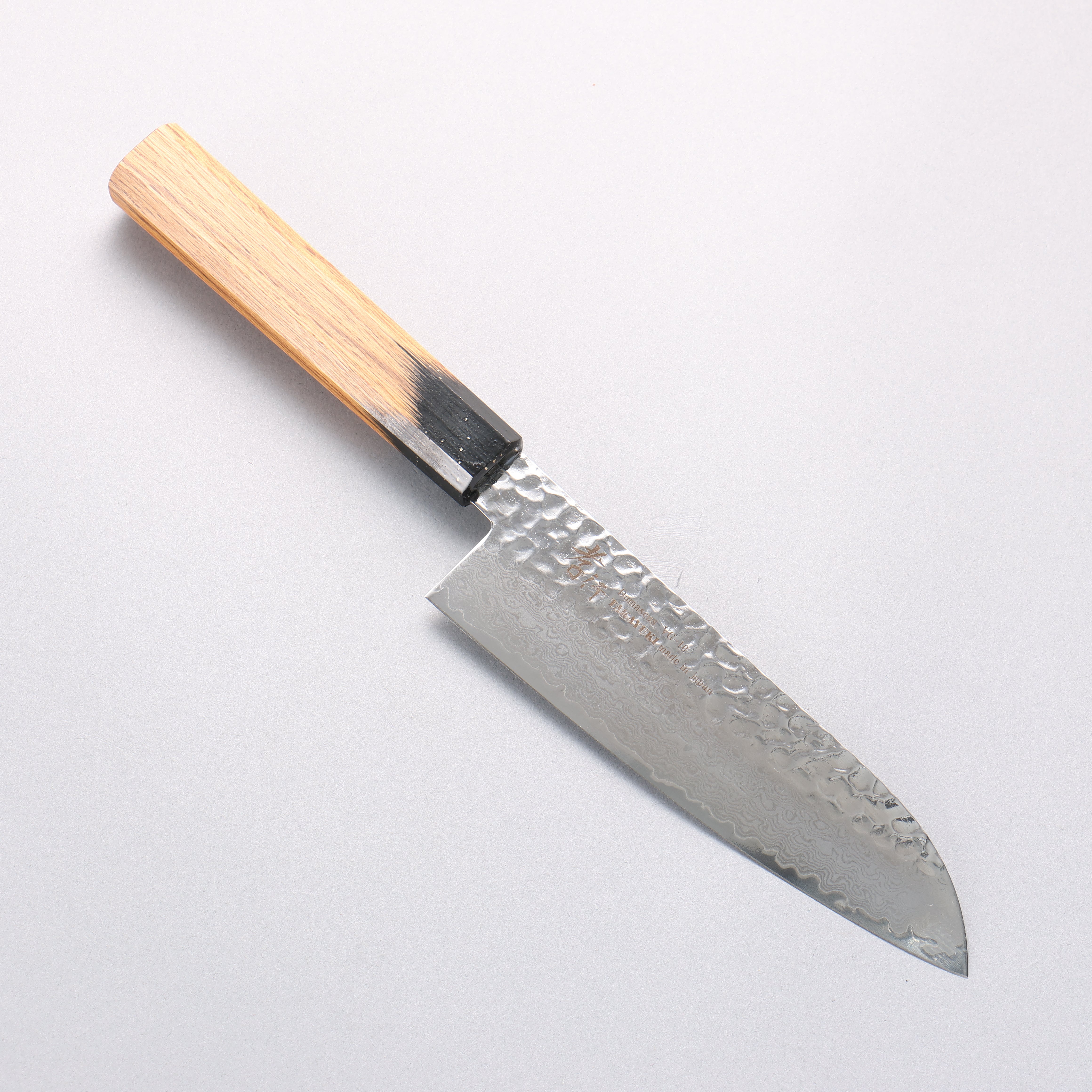 堺 孝行 VG10 33層大馬士革紋 三德刀 170mm 櫟木漆塗(黑伸)握把 - 清助刃物
