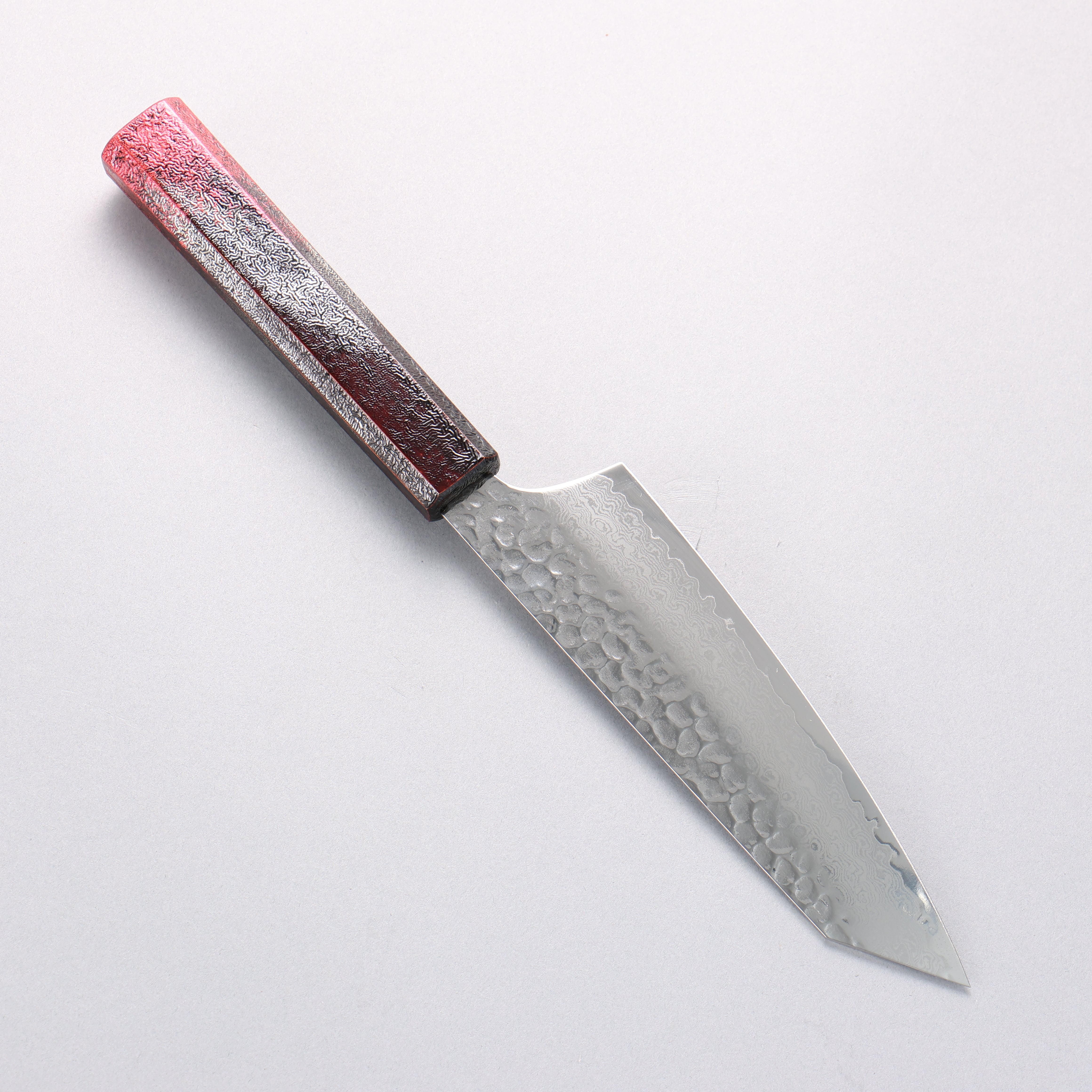堺 孝行 琳凰 VG10 33層 大馬士革紋 劍型三德刀 日本刀 160mm 紅漆塗 握把 - 清助刃物