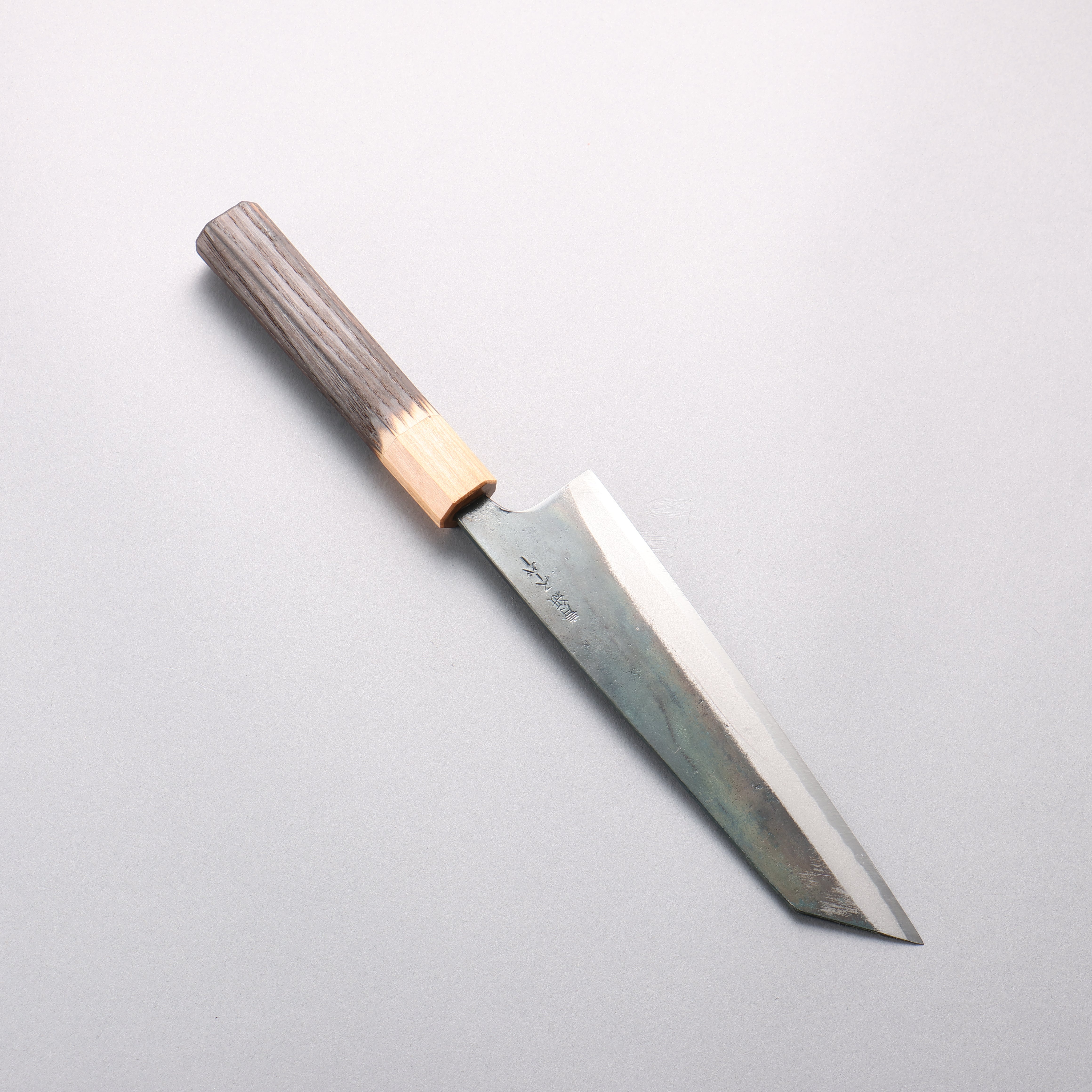 清助 超級青鋼 黑打 文化刀 180mm 燒栗木(口輪:櫻花木) 握把 - 清助刃物