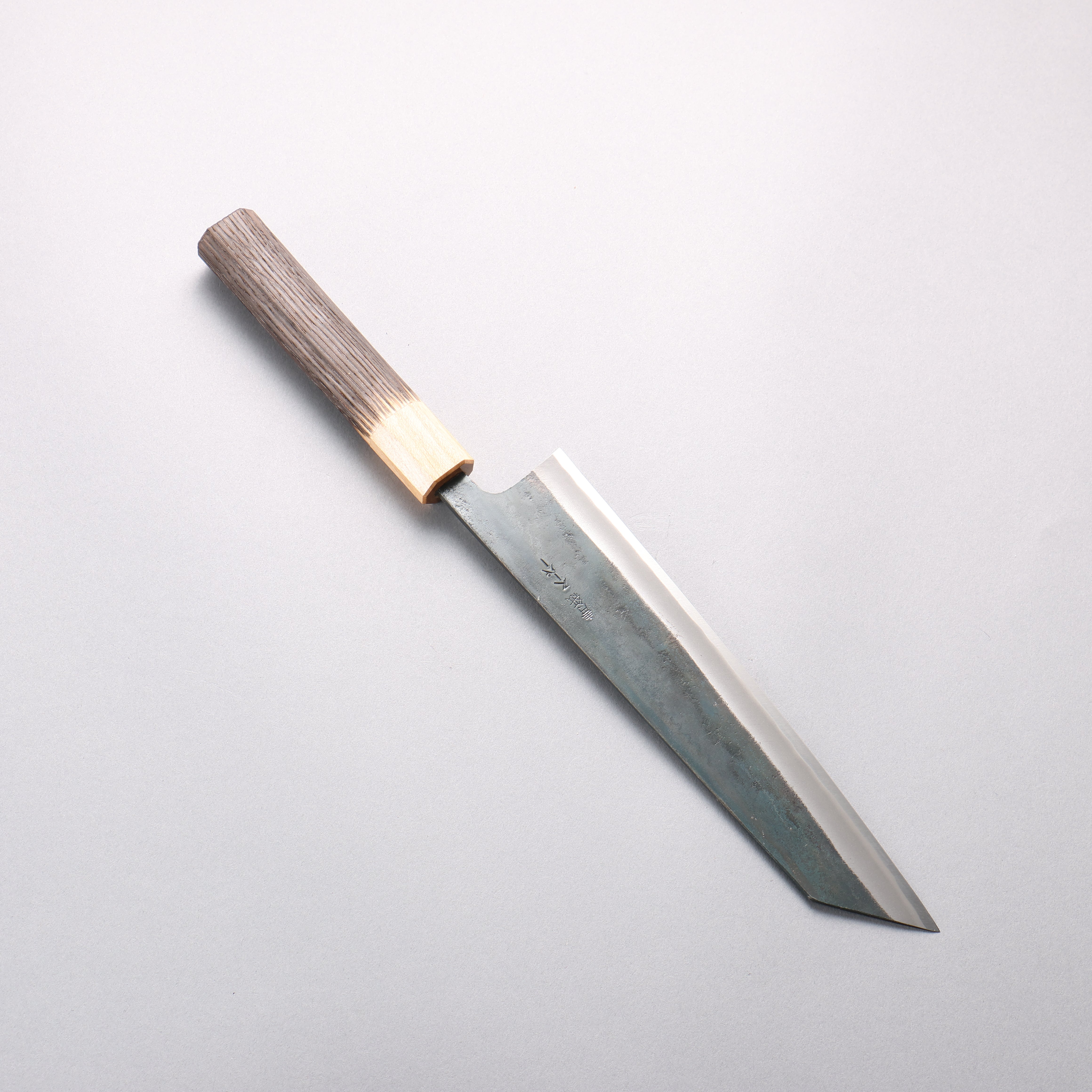 清助 超級青鋼 黑打 切付牛刀 210mm 燒栗木(口輪:櫻花木) 握把 - 清助刃物