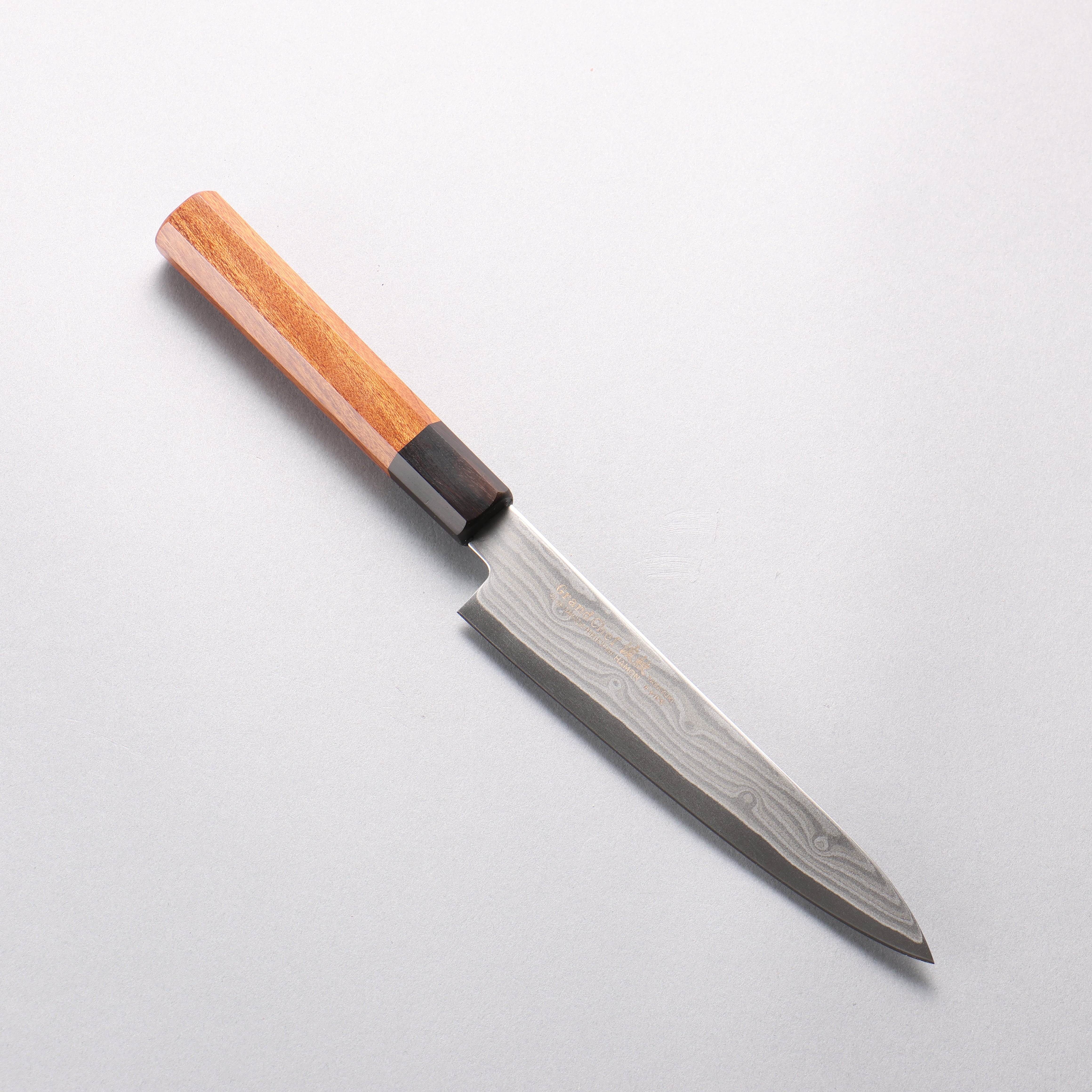 堺 孝行 大廚系列 波紋 Böhler SP 鋼 45層大馬士革紋 多用途小刀 150mm 紫檀木(口輪:黑合成木) 握把 - 清助刃物
