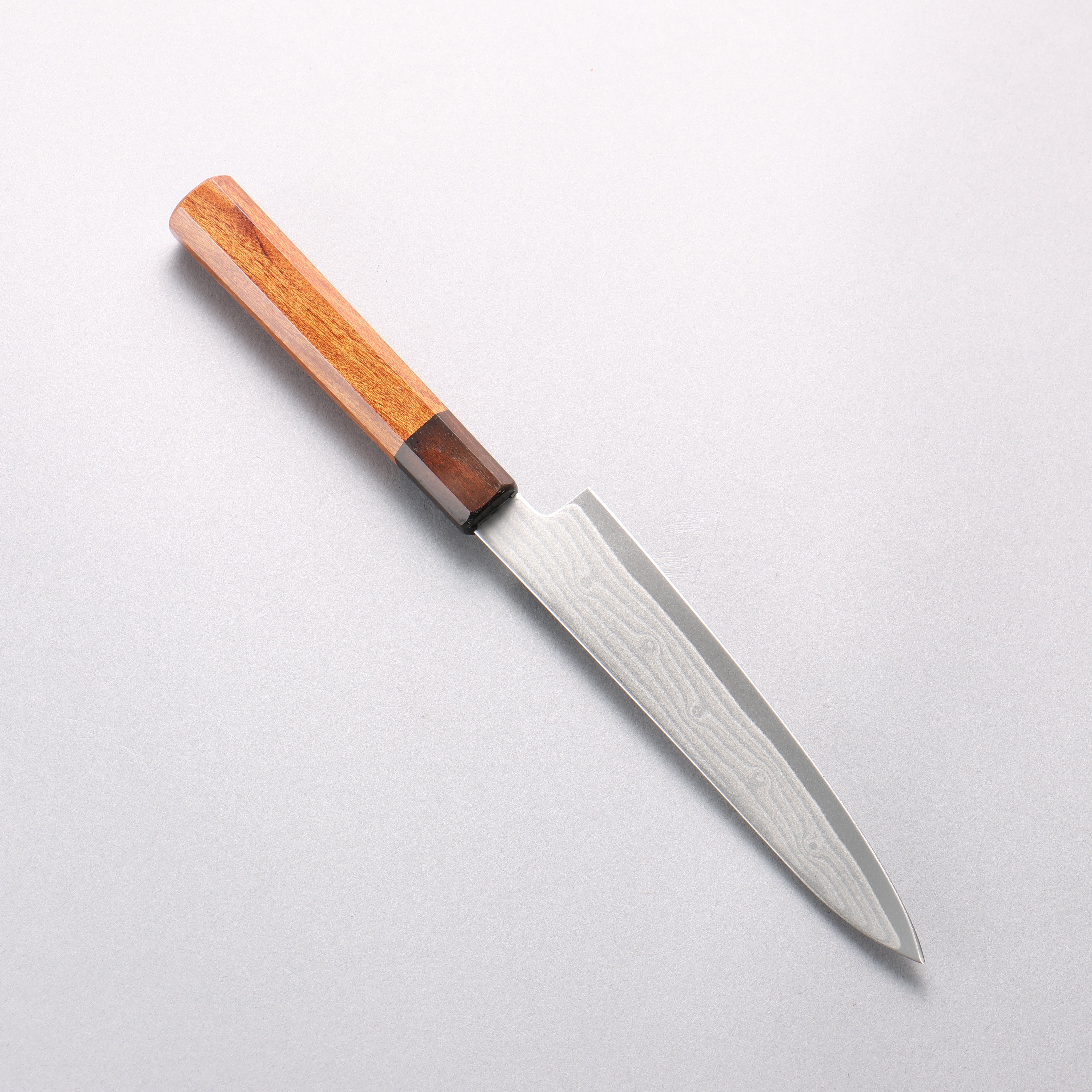 堺 孝行 大廚系列 波紋 Böhler SP 鋼 45層大馬士革紋 多用途小刀 150mm 紫檀木(口輪:黑合成木) 握把 - 清助刃物