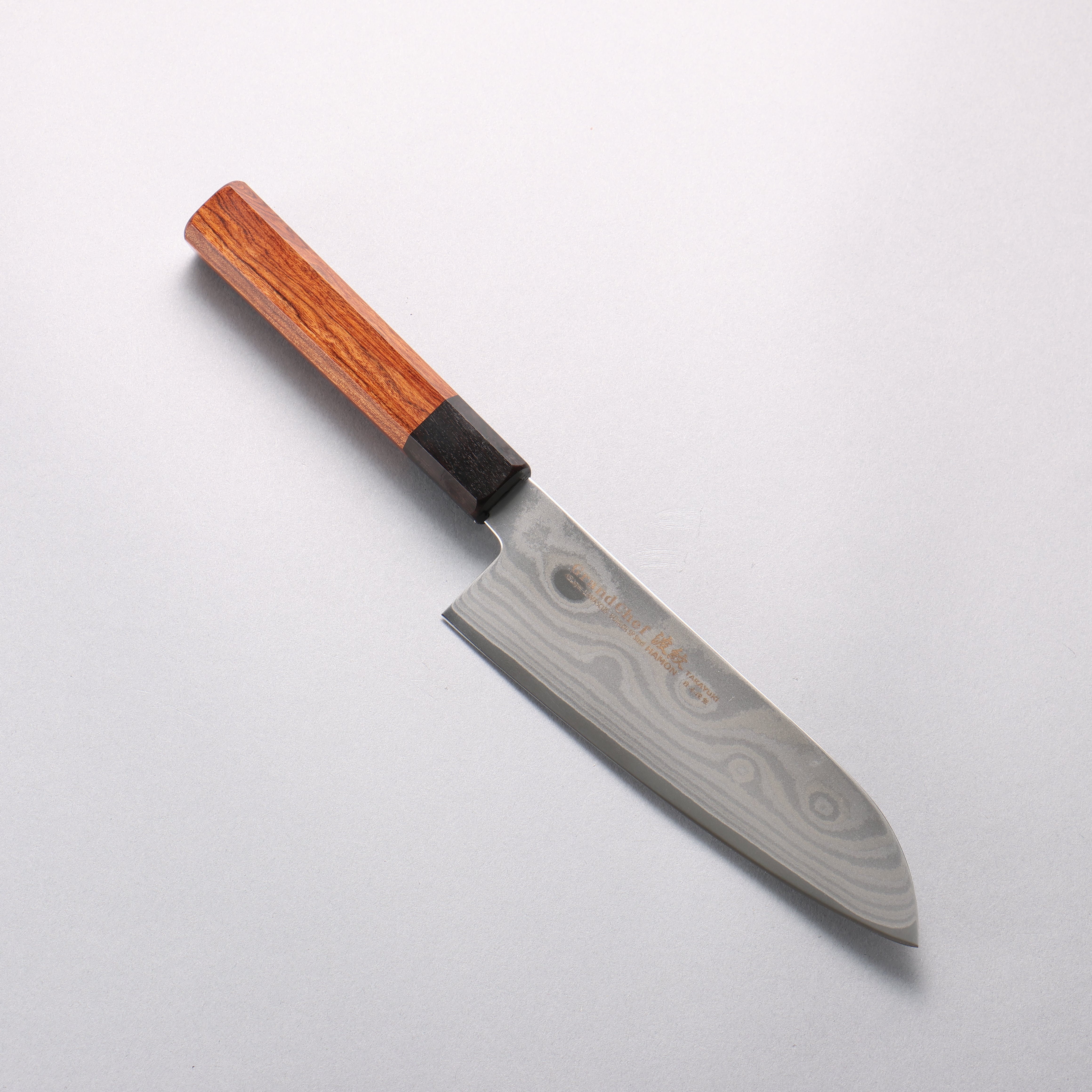 堺 孝行 大廚系列 波紋 Böhler SP 鋼 45層大馬士革紋 三德刀 170mm 紫檀木(口輪:黑合成木) 握把 - 清助刃物