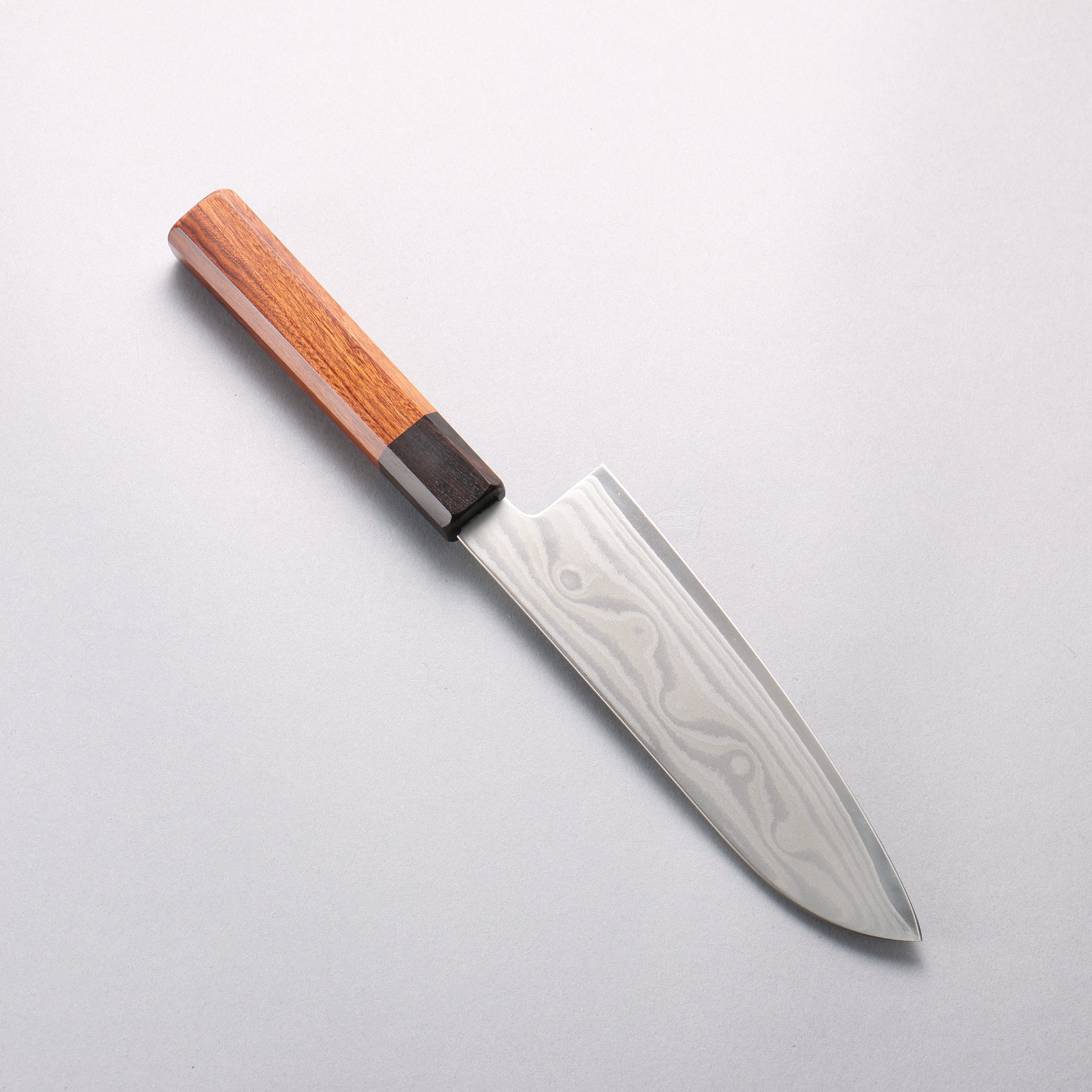 堺 孝行 大廚系列 波紋 Böhler SP 鋼 45層大馬士革紋 三德刀 170mm 紫檀木(口輪:黑合成木) 握把 - 清助刃物