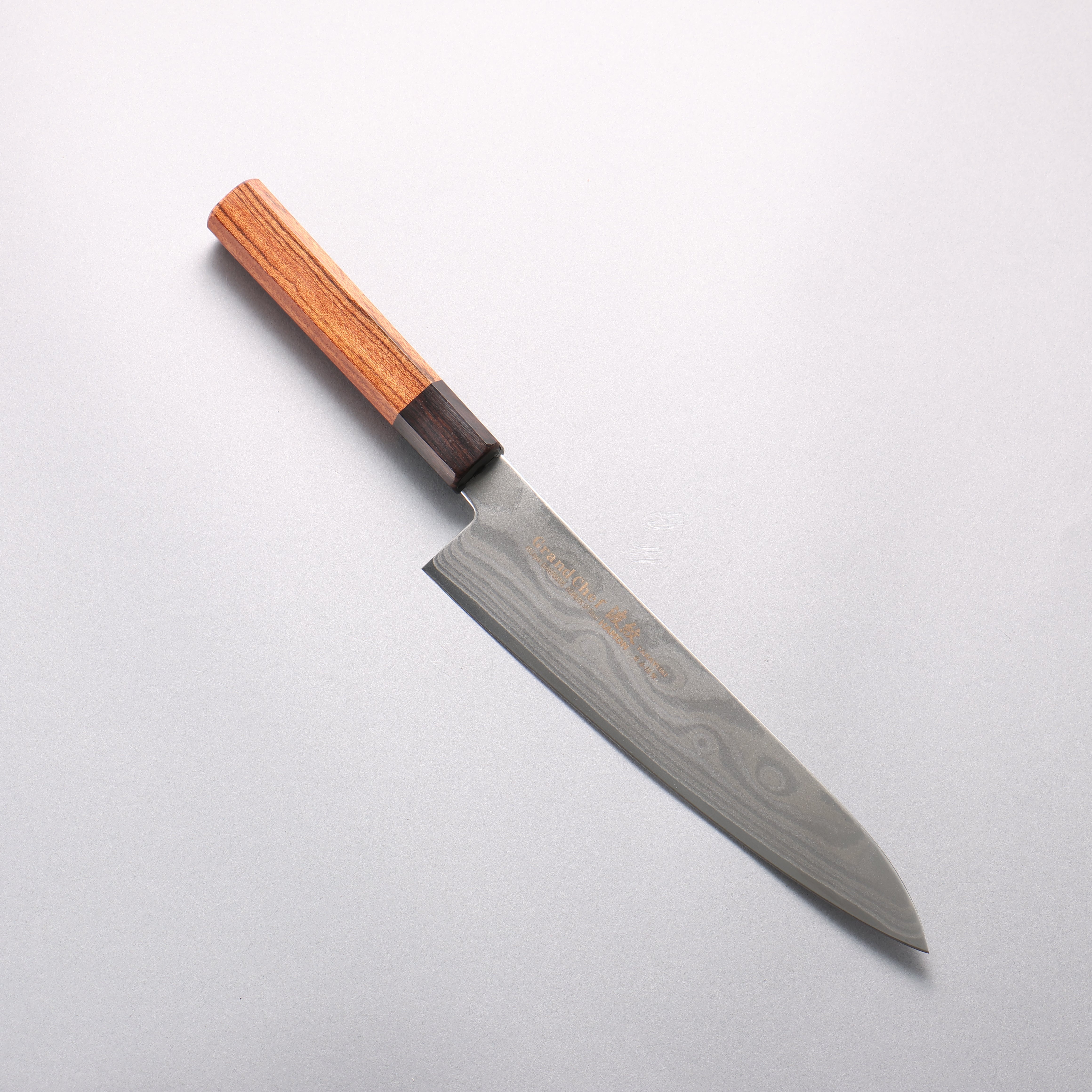 堺 孝行 大廚系列 波紋 Böhler SP 鋼 45層大馬士革紋 牛刀 210mm 紫檀木(口輪:黑合成木) 握把 - 清助刃物
