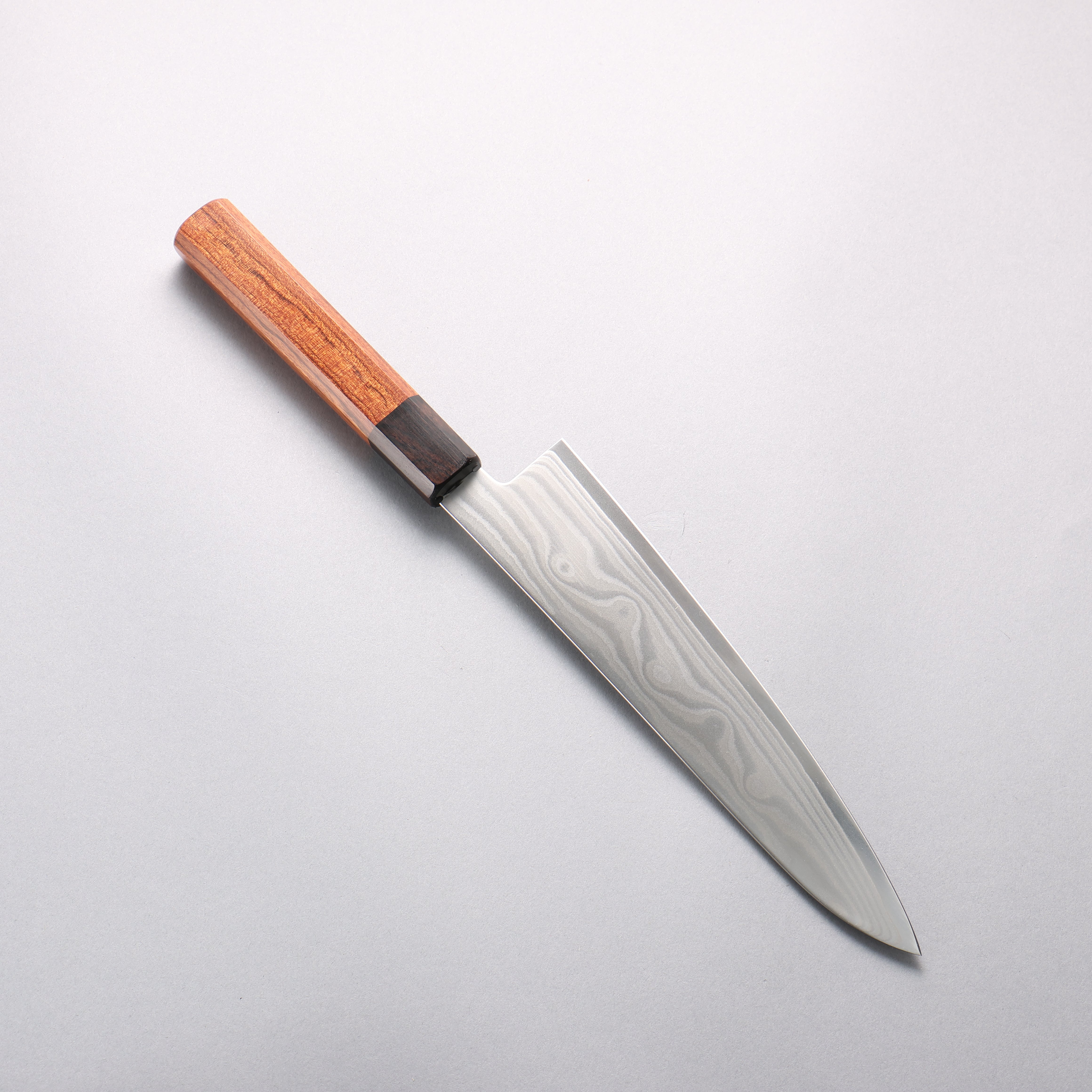 堺 孝行 大廚系列 波紋 Böhler SP 鋼 45層大馬士革紋 牛刀 210mm 紫檀木(口輪:黑合成木) 握把 - 清助刃物