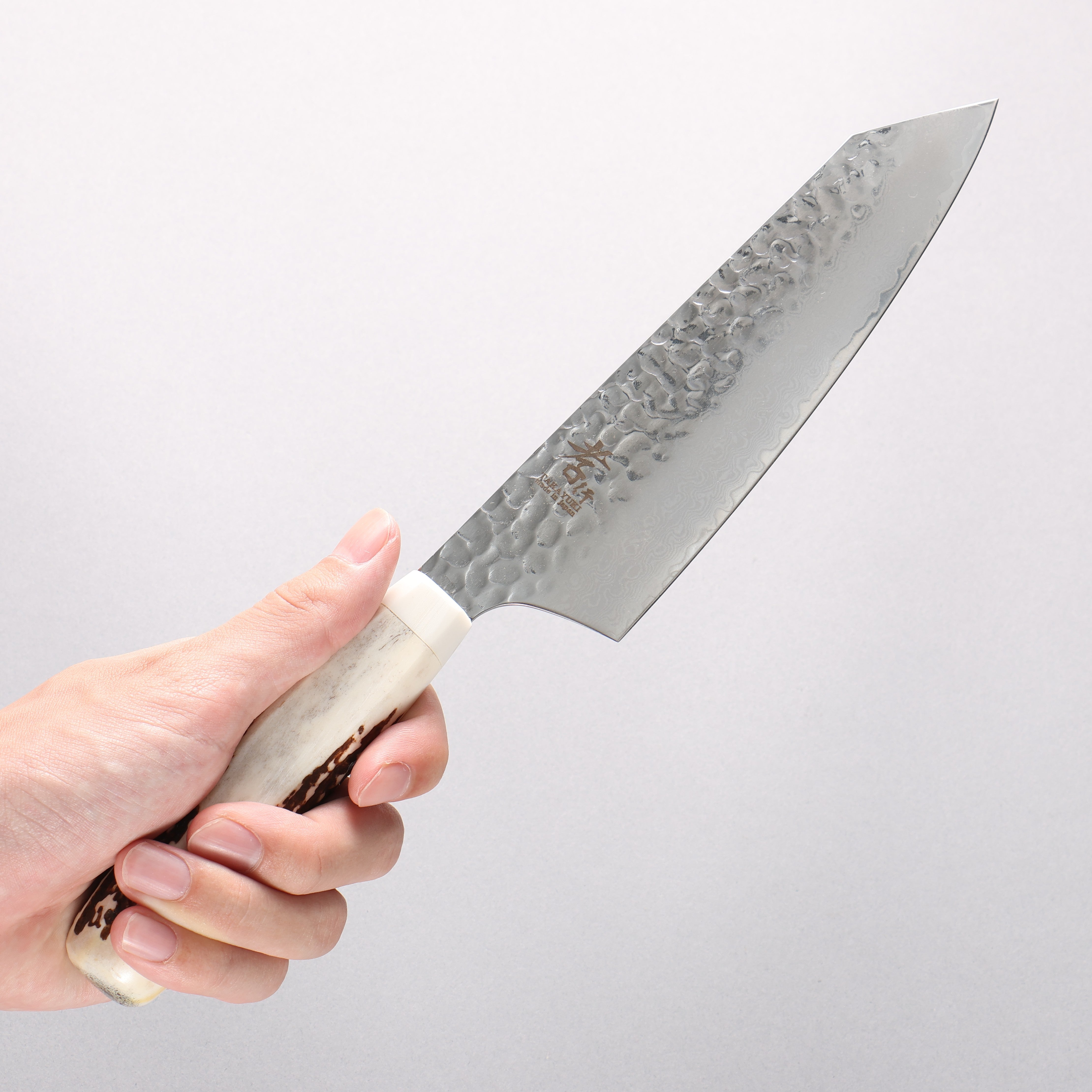 堺 孝行 VG10 33層大馬士革紋 劍型三德刀 160mm 牛骨 握把 附刀鞘 - 清助刃物