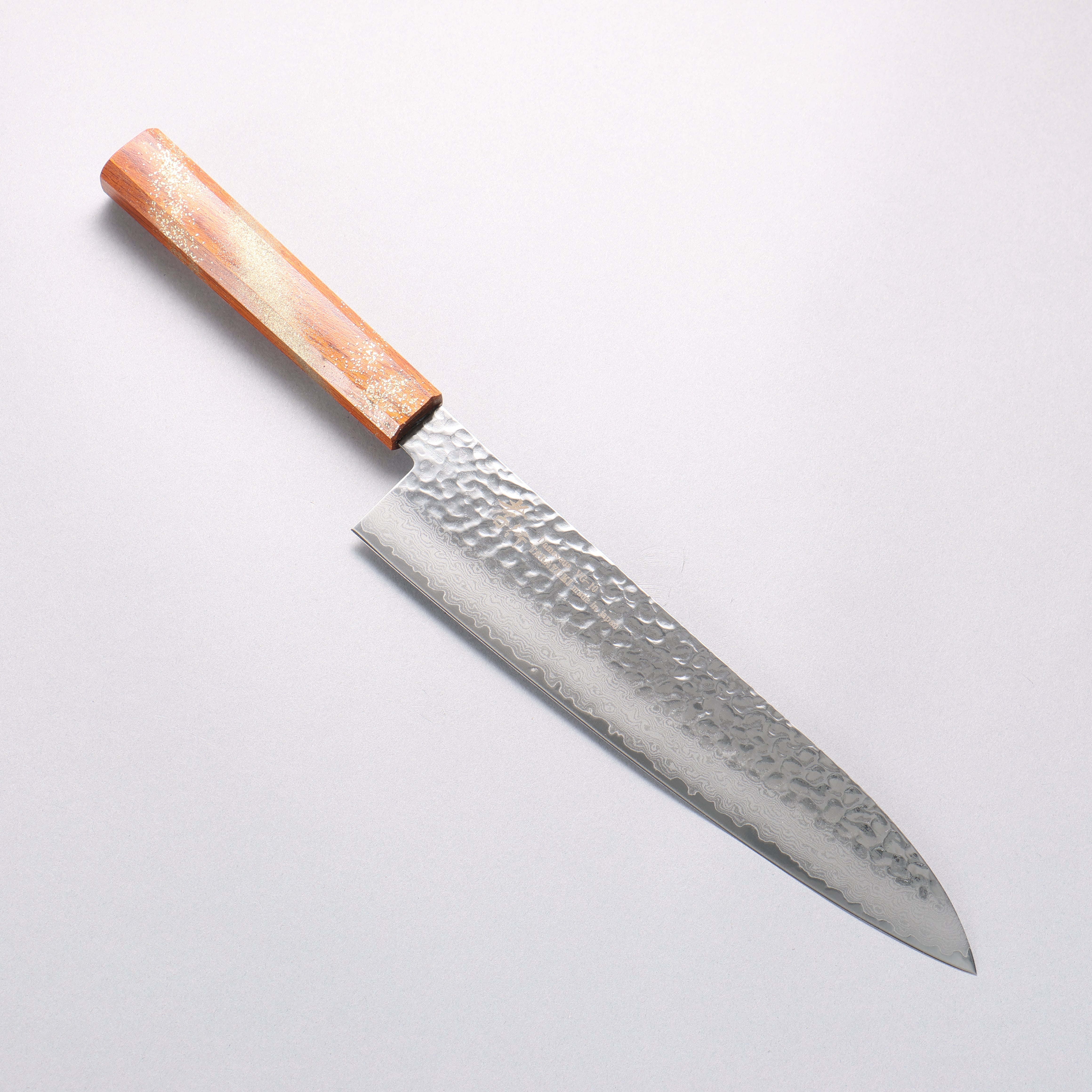 堺 孝行 VG10 33層大馬士革紋 牛刀 240mm 櫟木漆塗(星連)握把 - 清助刃物