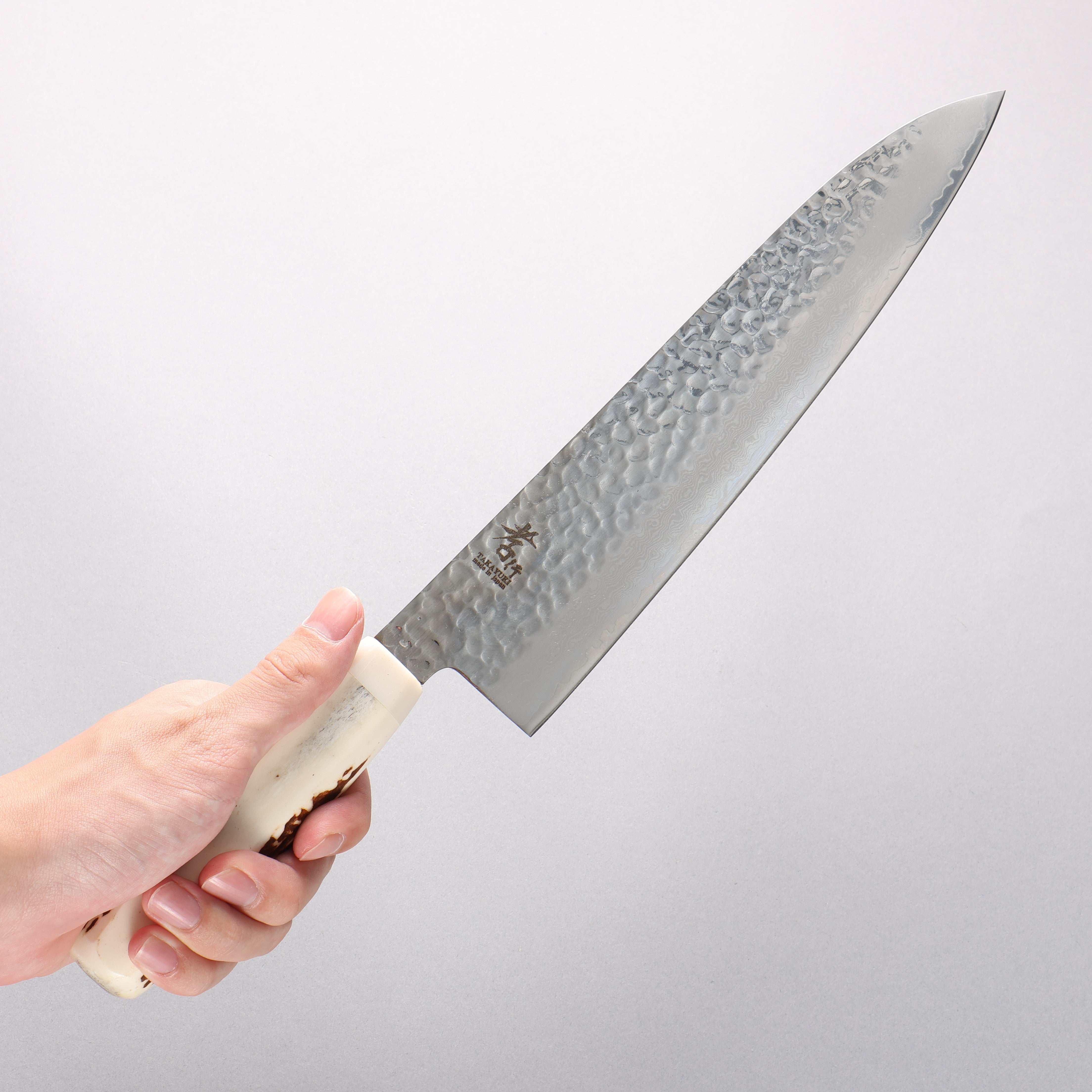 堺 孝行 VG10 33層大馬士革紋 牛刀 240mm 牛骨 握把 附刀鞘 - 清助刃物