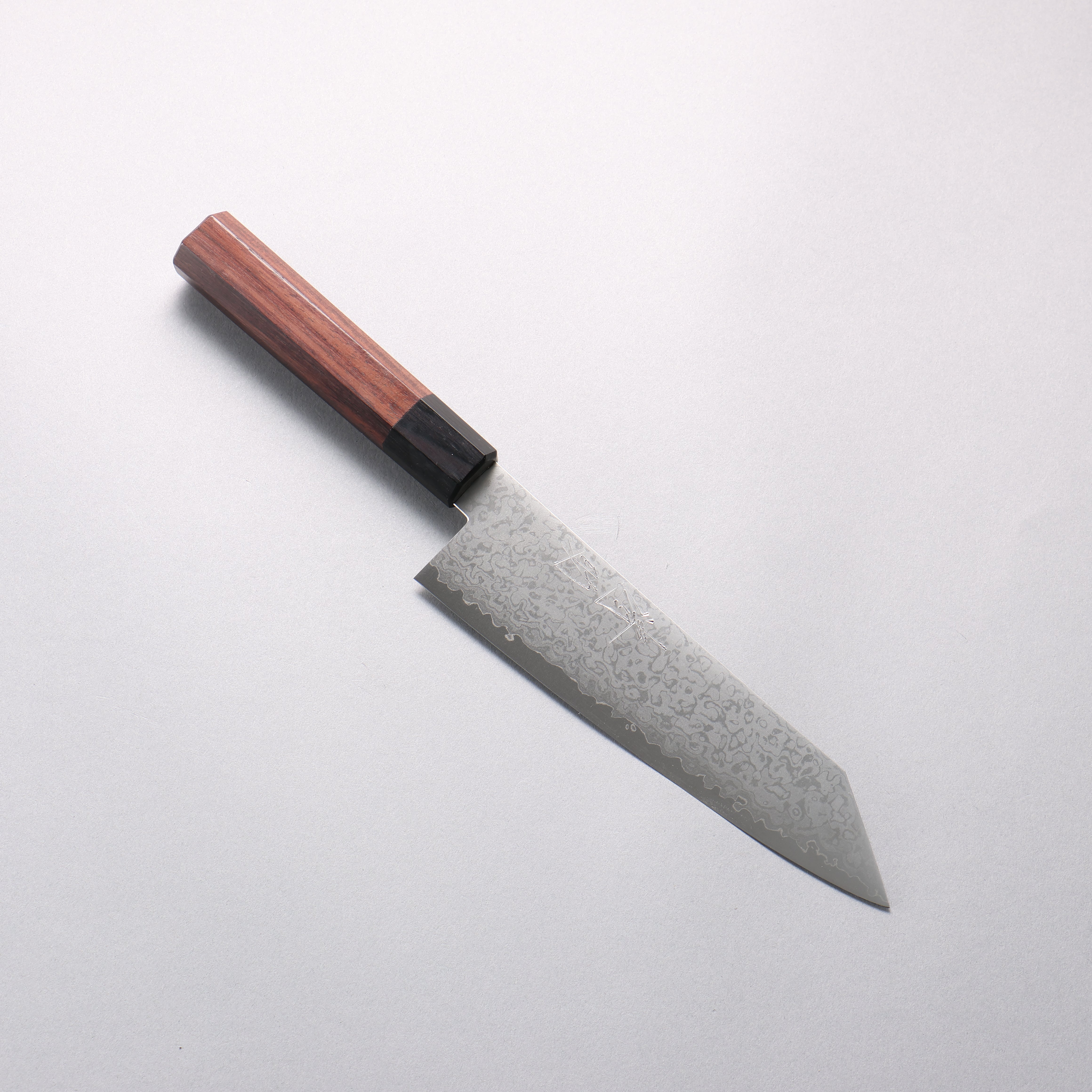 清助 VG10 8層大馬士革紋 切付三德刀 180mm 紫檀木(口輪:黑合成木) 握把 - 清助刃物