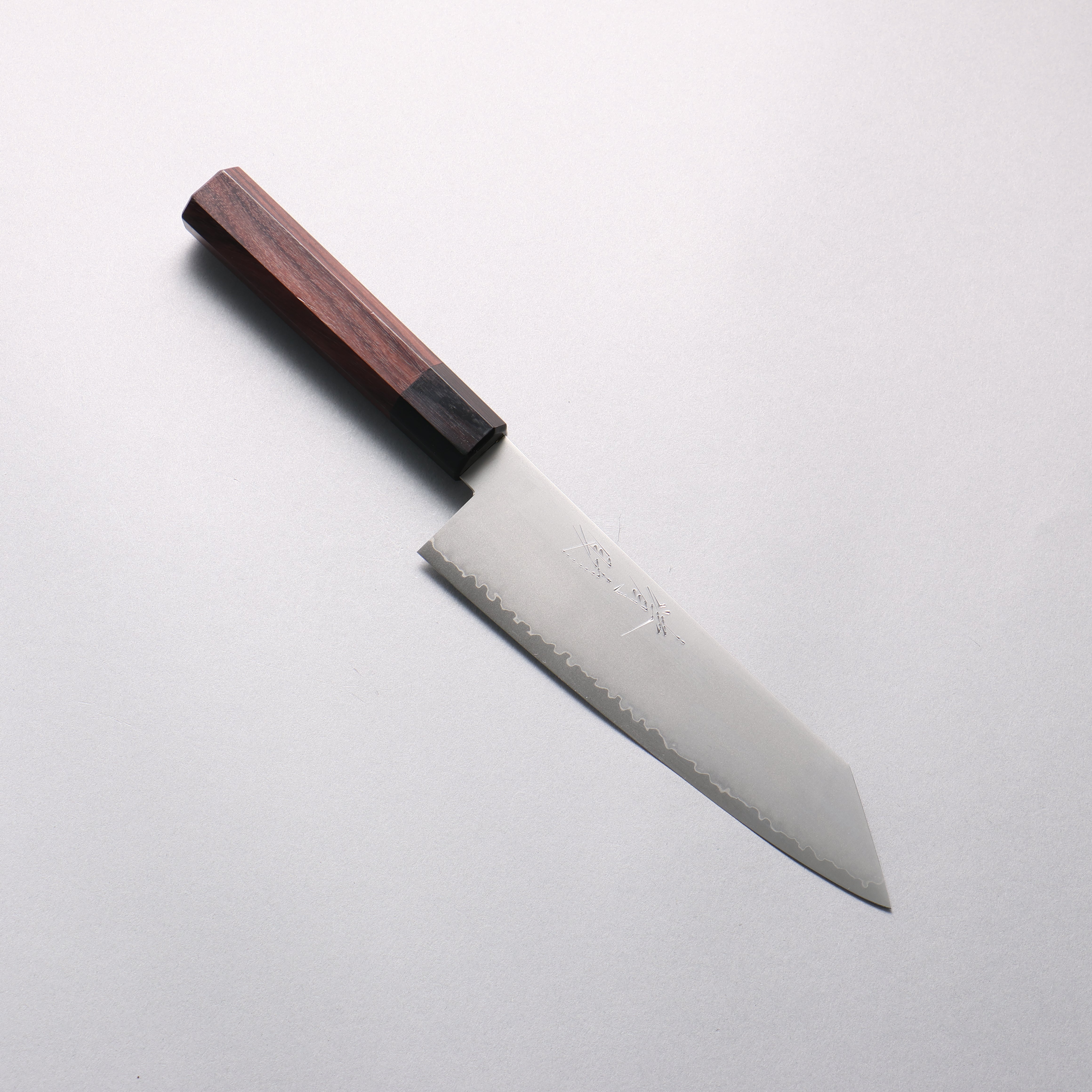 清助 VG10 切付三德刀 180mm 紫檀木(口輪:黑合成木) 握把 - 清助刃物