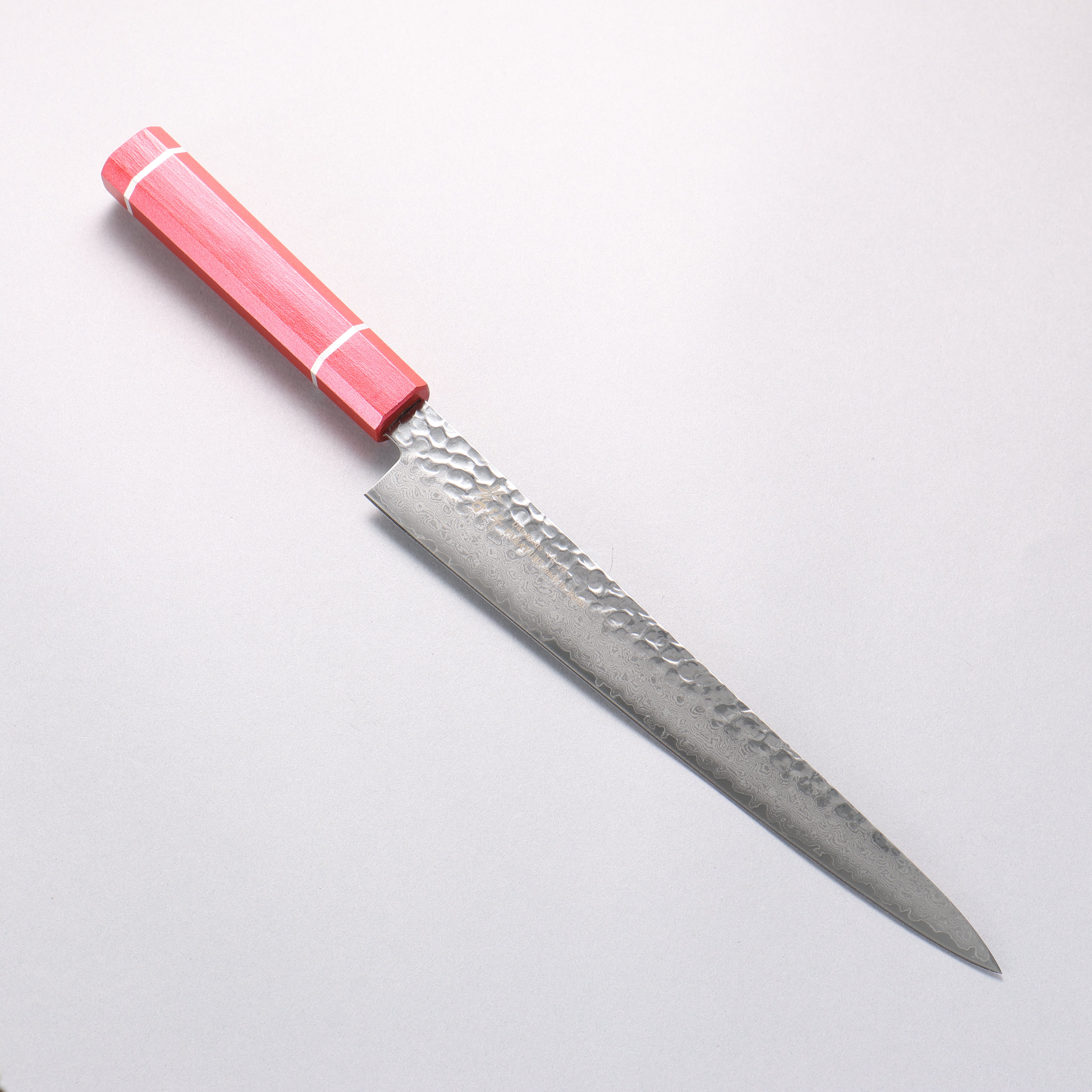 堺 孝行 VG10 33層大馬士革紋 筋引 240mm 櫟木漆塗(皇赤) 握把 - 清助刃物