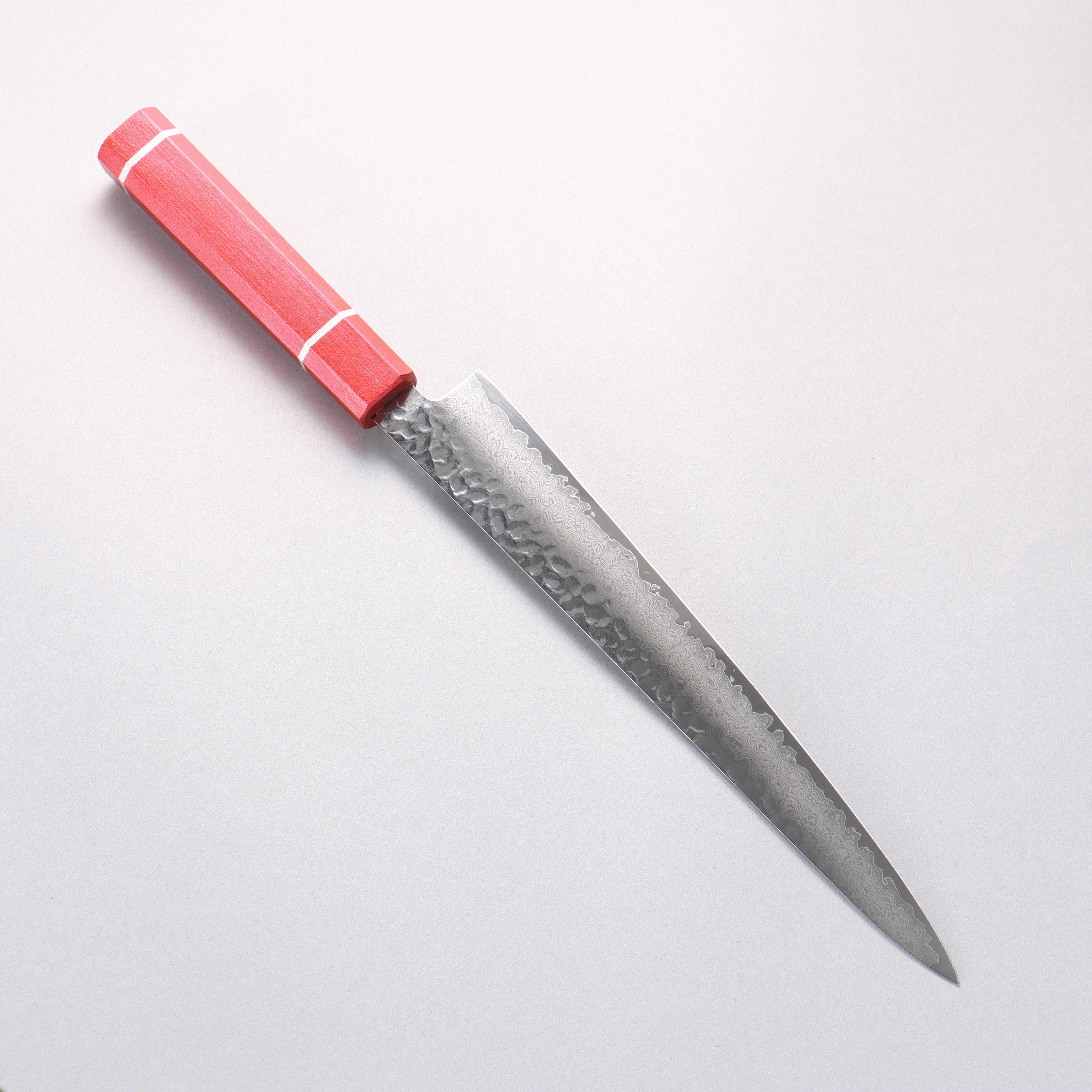 堺 孝行 VG10 33層大馬士革紋 筋引 240mm 櫟木漆塗(皇赤) 握把 - 清助刃物