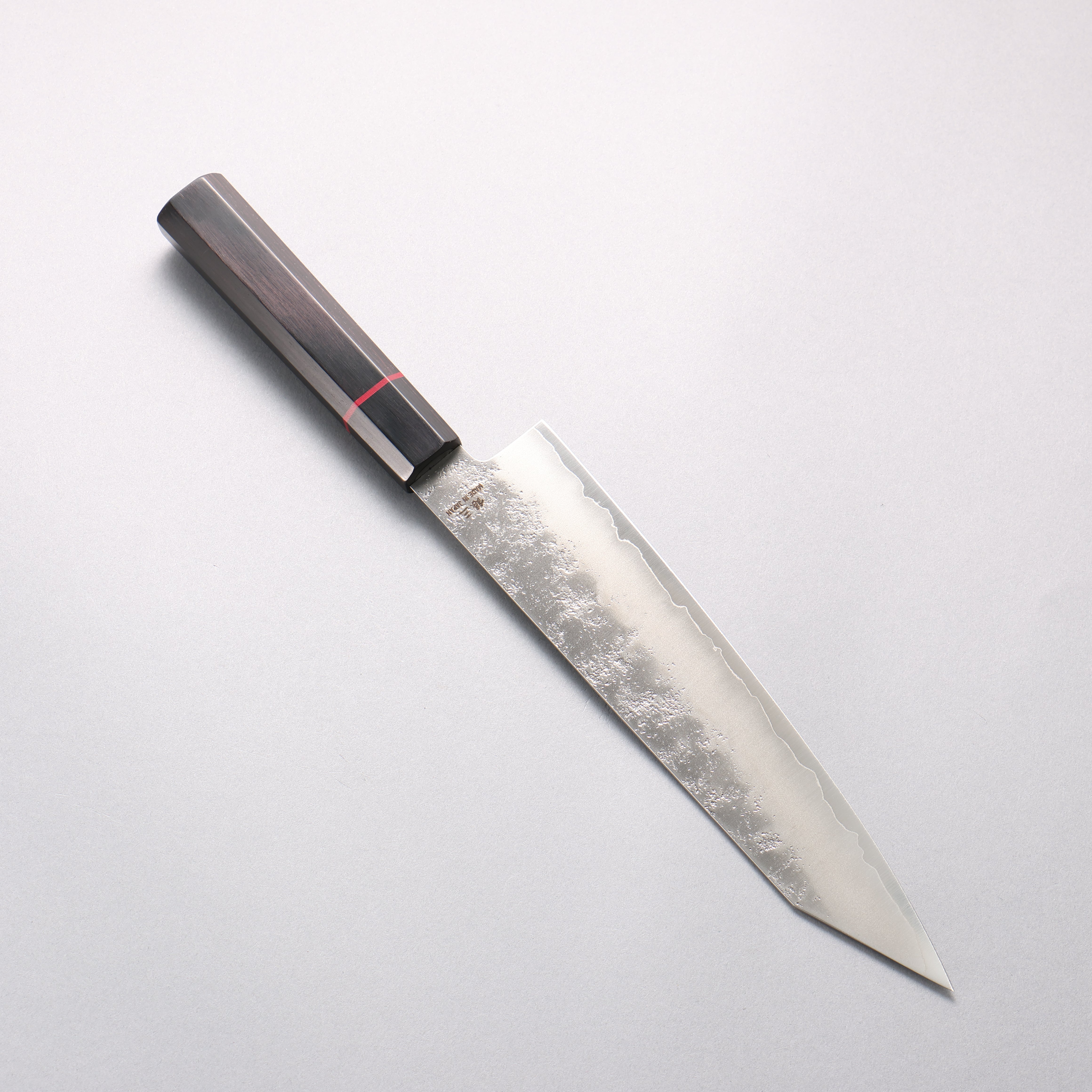 樋口 銀三鋼 梨地 切付牛刀 210mm 黑合成木 握把 - 清助刃物