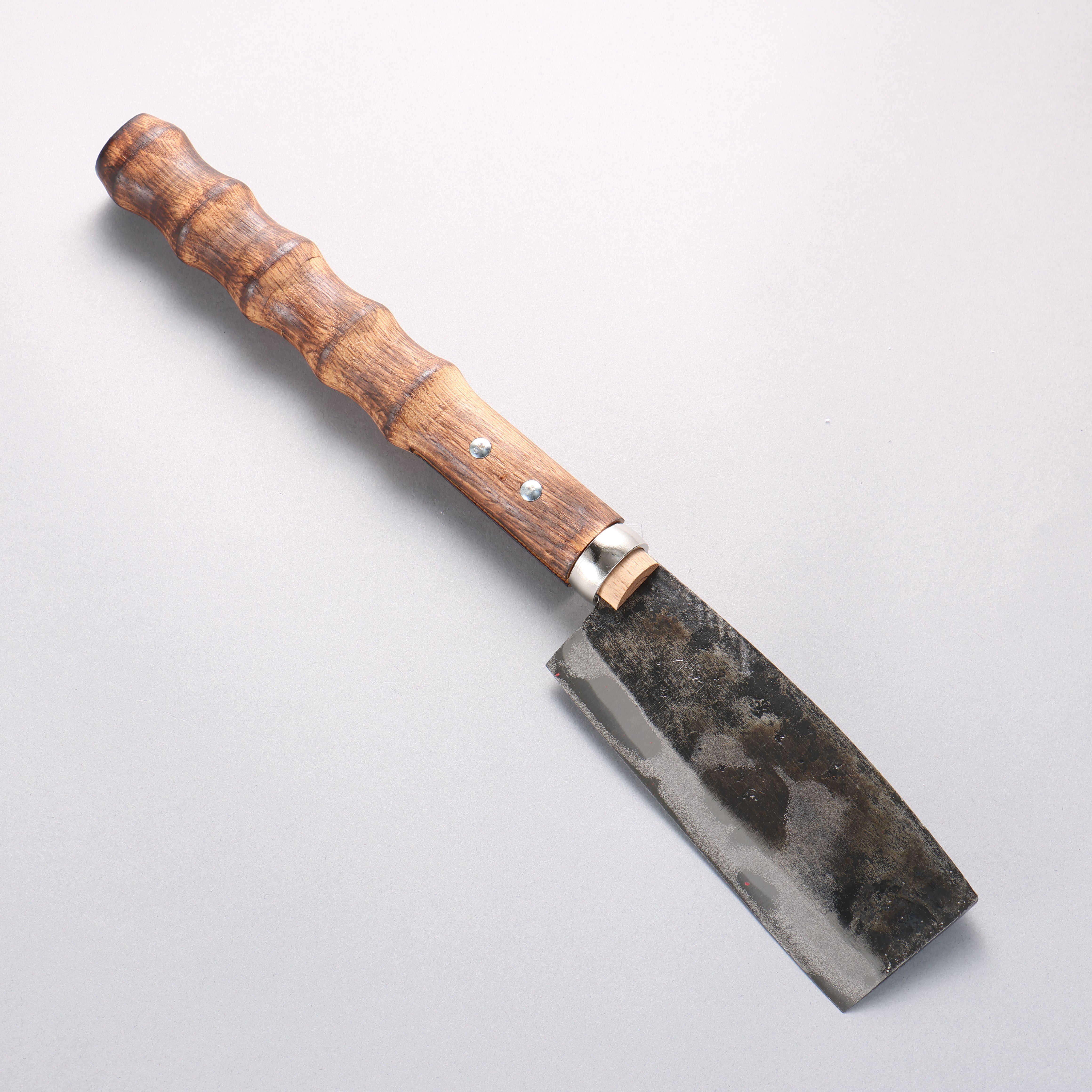 堺 孝行 碳素鋼 黑打 柴刀 (無石突) 天然木 握把 150mm - 清助刃物