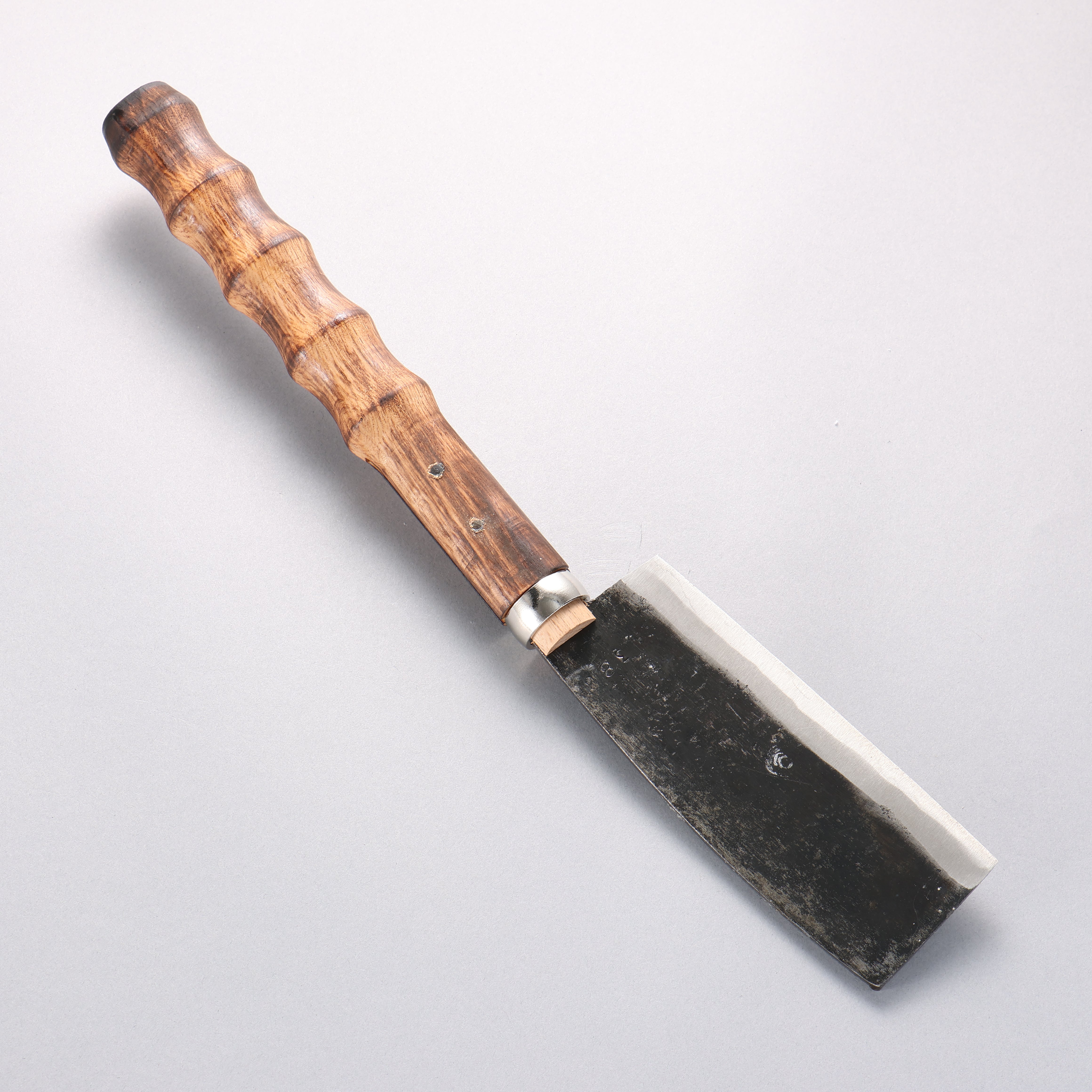 堺 孝行 碳素鋼 黑打 柴刀 (無石突) 天然木 握把 150mm - 清助刃物