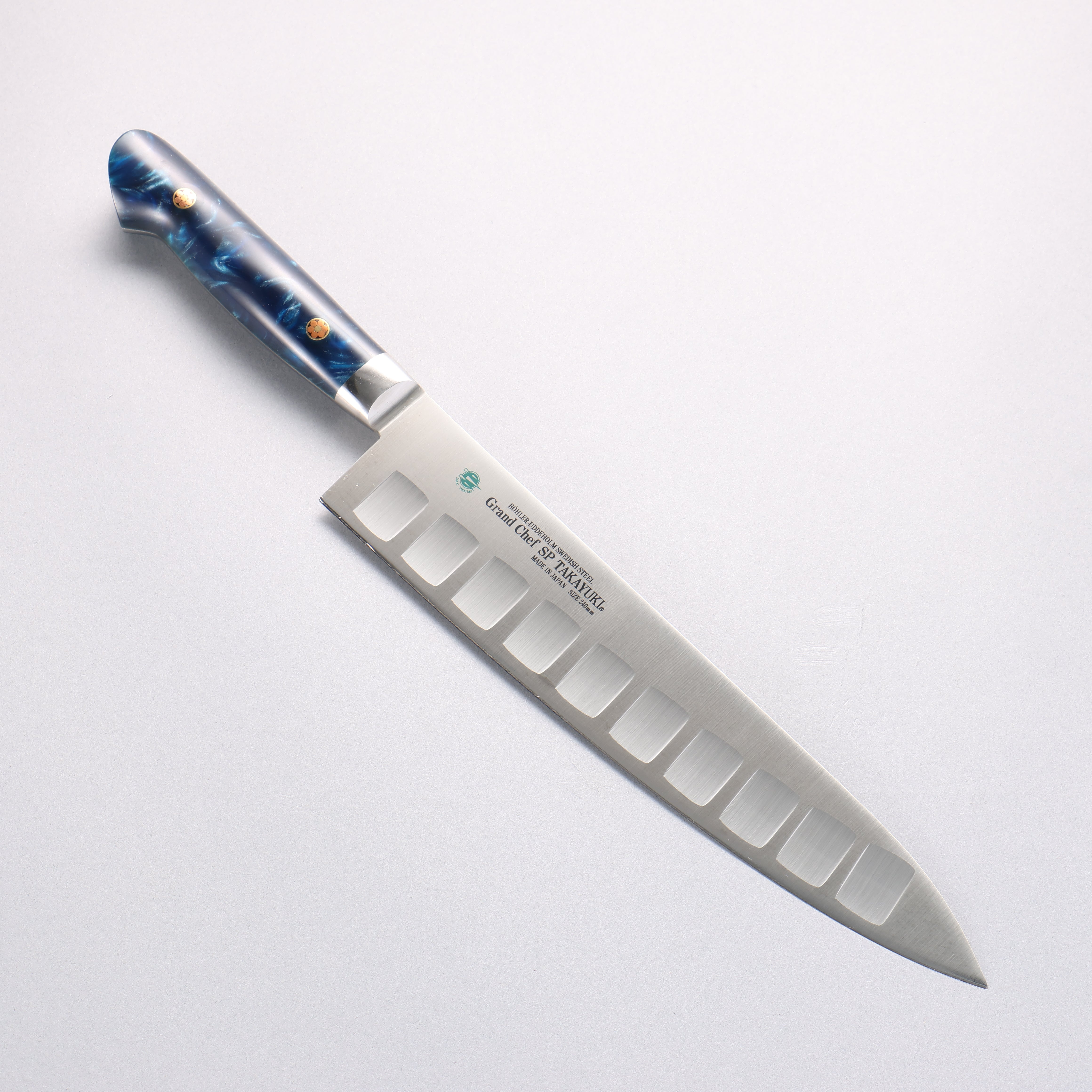 堺 孝行 大廚系列 SP 瑞典鋼 牛刀鮭魚刀型 240mm SP Type III (海洋) 握把 - 清助刃物
