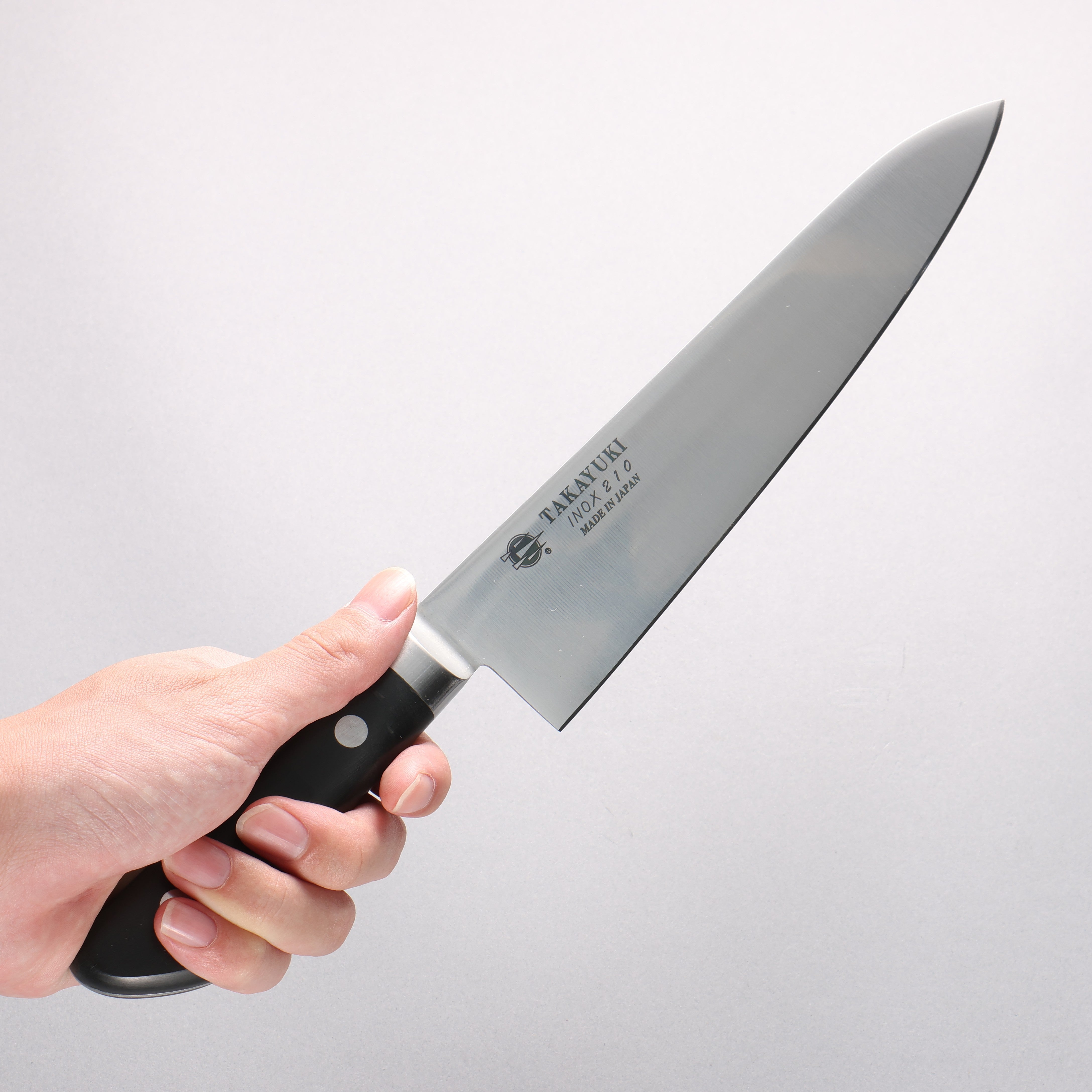 堺 孝行 INOX 鉬鋼 牛刀 210mm 聚甲醛樹脂(一種熱塑性塑料)握把 - 清助刃物