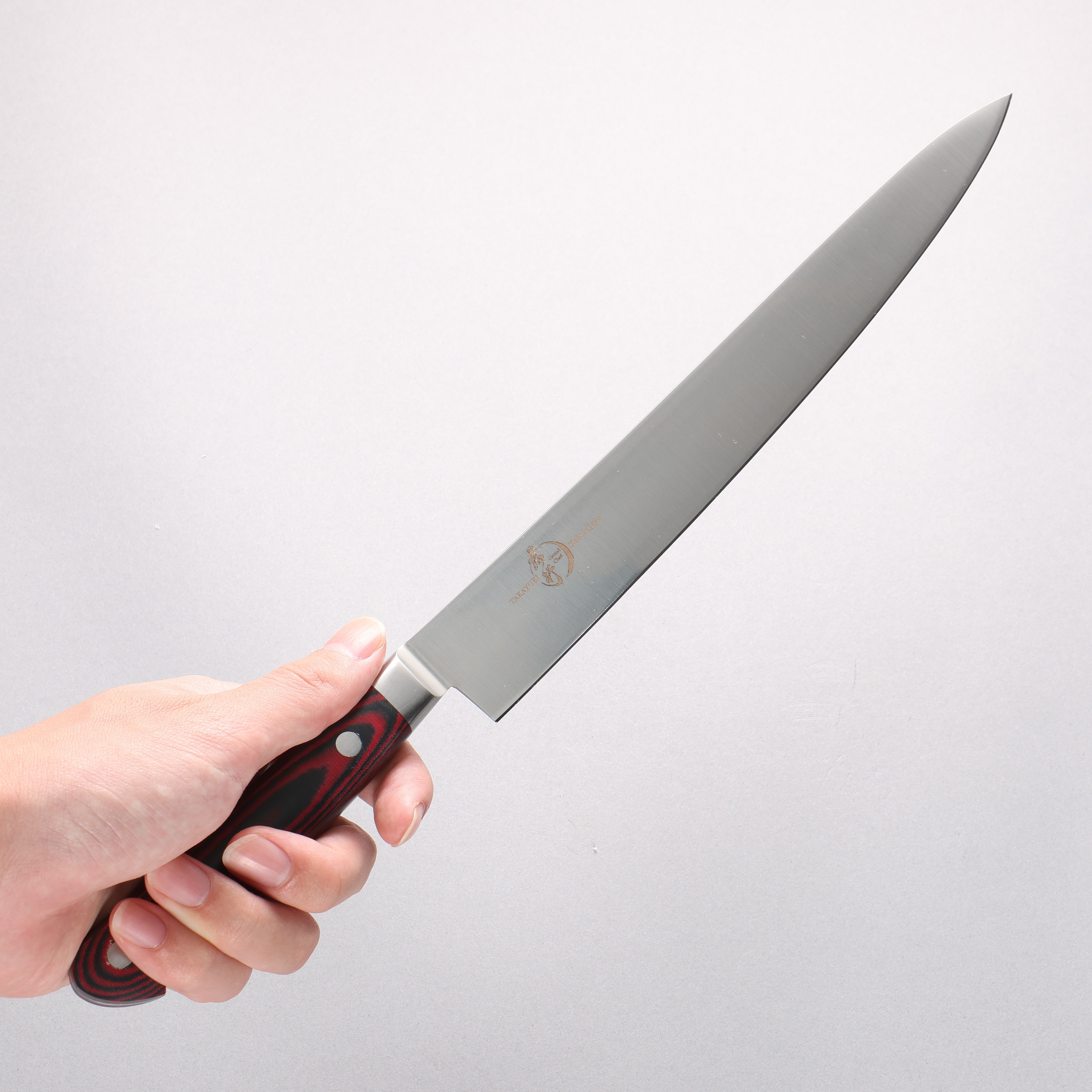 堺 孝行 大廚系列 大廚系列 瑞典鋼 筋引 240mm 茶色米卡塔(樹脂複合材料) 握把 - 清助刃物