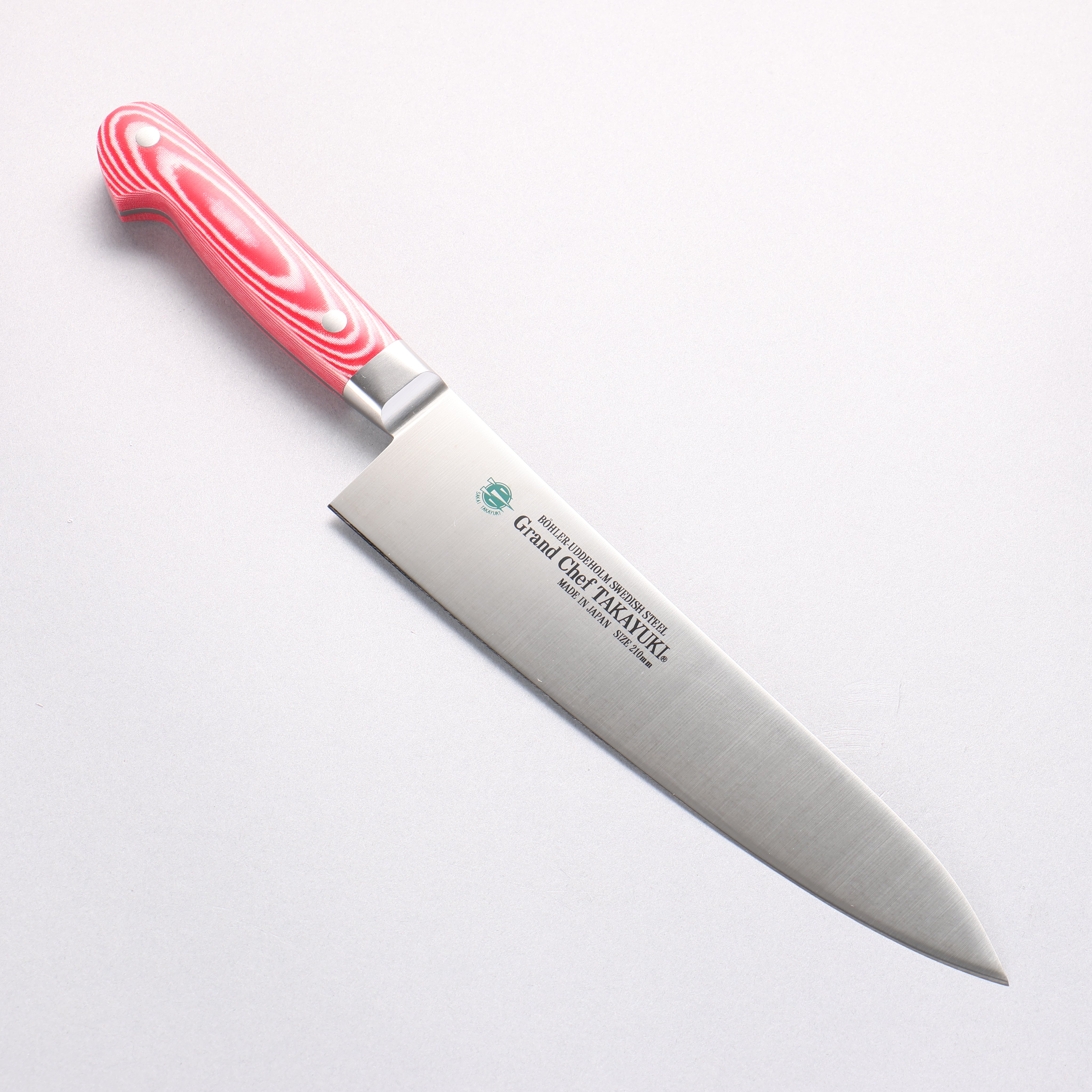 堺 孝行 大廚系列 大廚系列 瑞典鋼 牛刀 210mm 紅米卡塔(樹脂複合材料) 握把 - 清助刃物