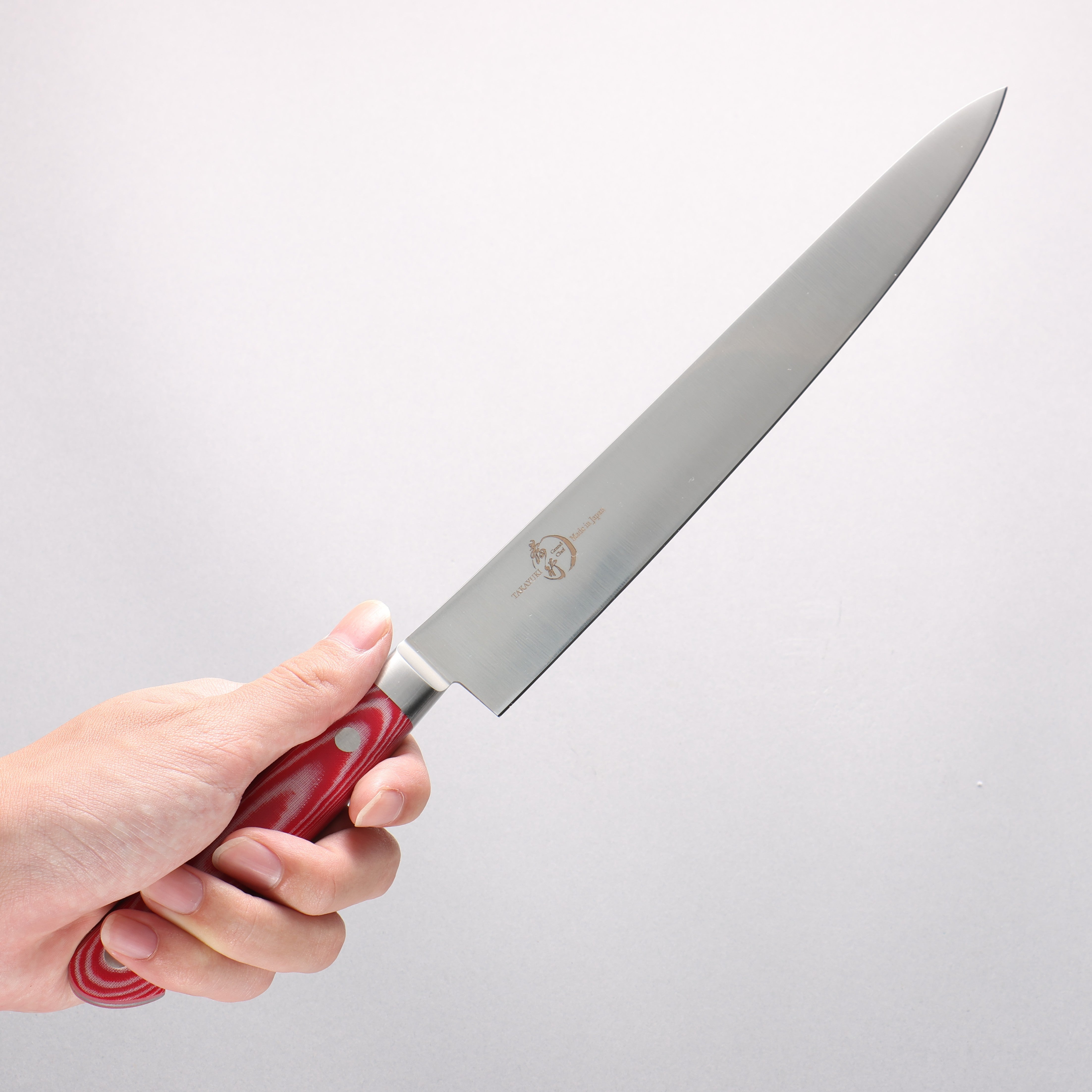 堺 孝行 大廚系列 大廚系列 瑞典鋼 筋引 240mm 紅米卡塔(樹脂複合材料) 握把 - 清助刃物