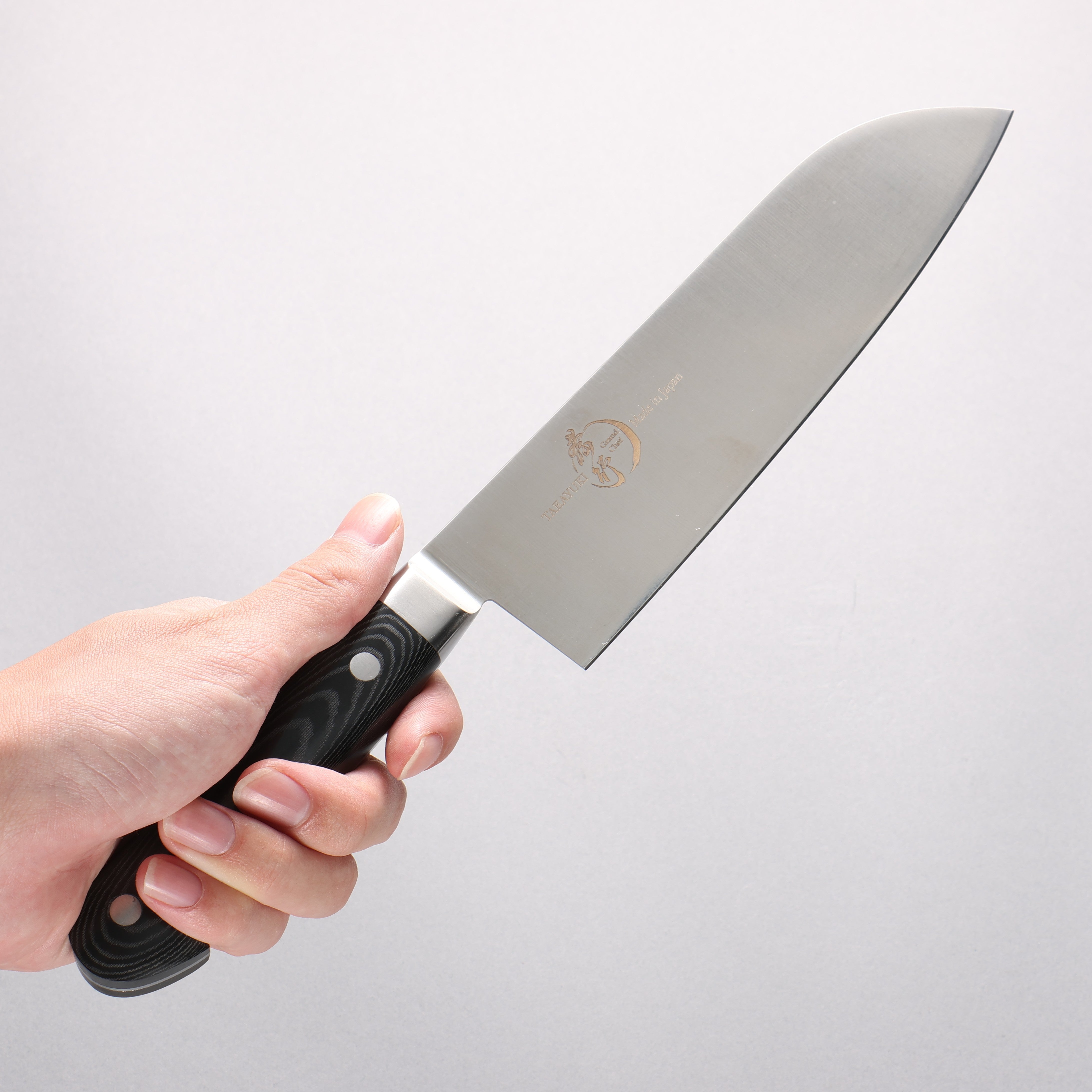 堺 孝行 大廚系列 大廚系列 瑞典鋼 三德刀 180mm 黑米卡塔(樹脂複合材料) 握把 - 清助刃物