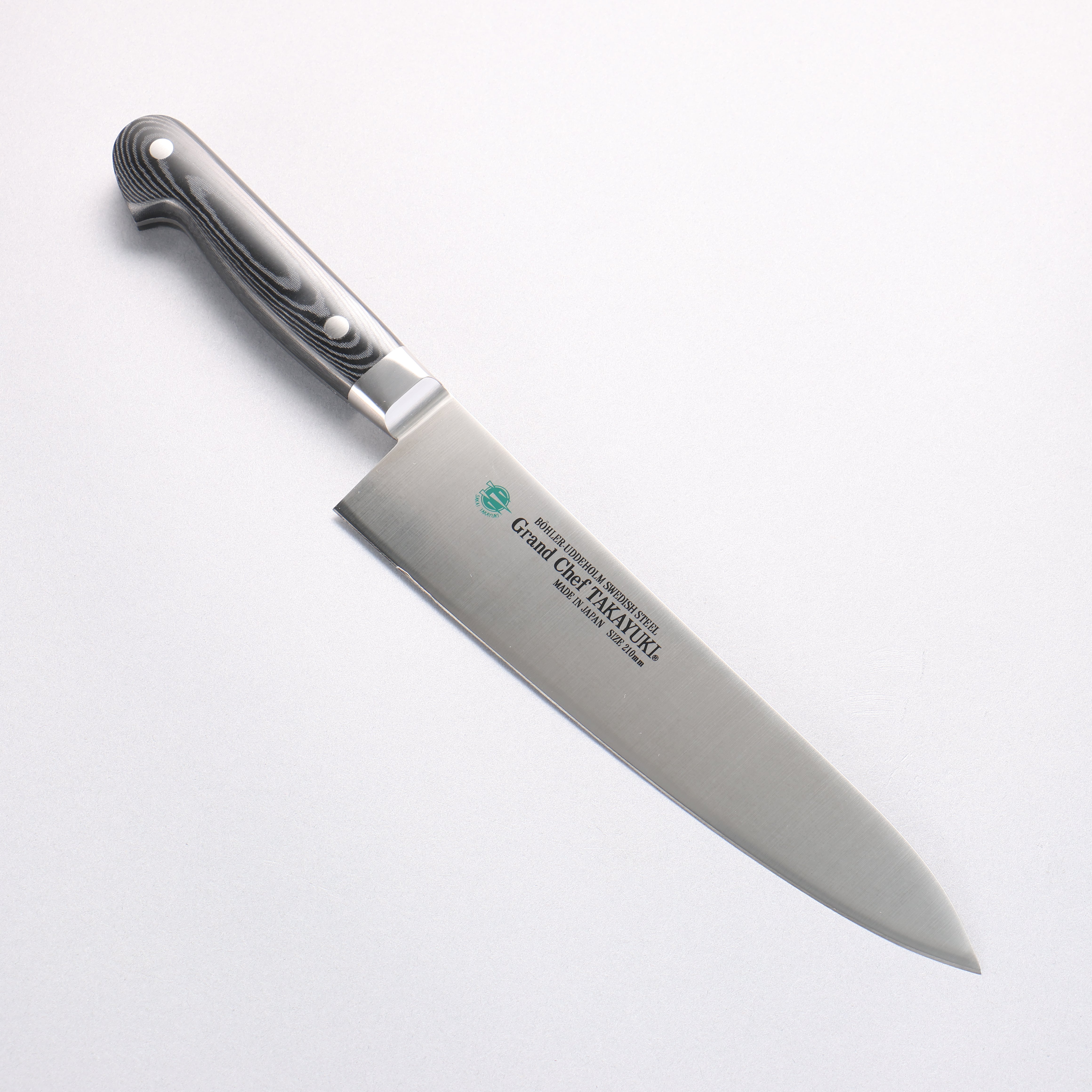 堺 孝行 大廚系列 大廚系列 瑞典鋼 牛刀 210mm 黑米卡塔(樹脂複合材料) 握把 - 清助刃物