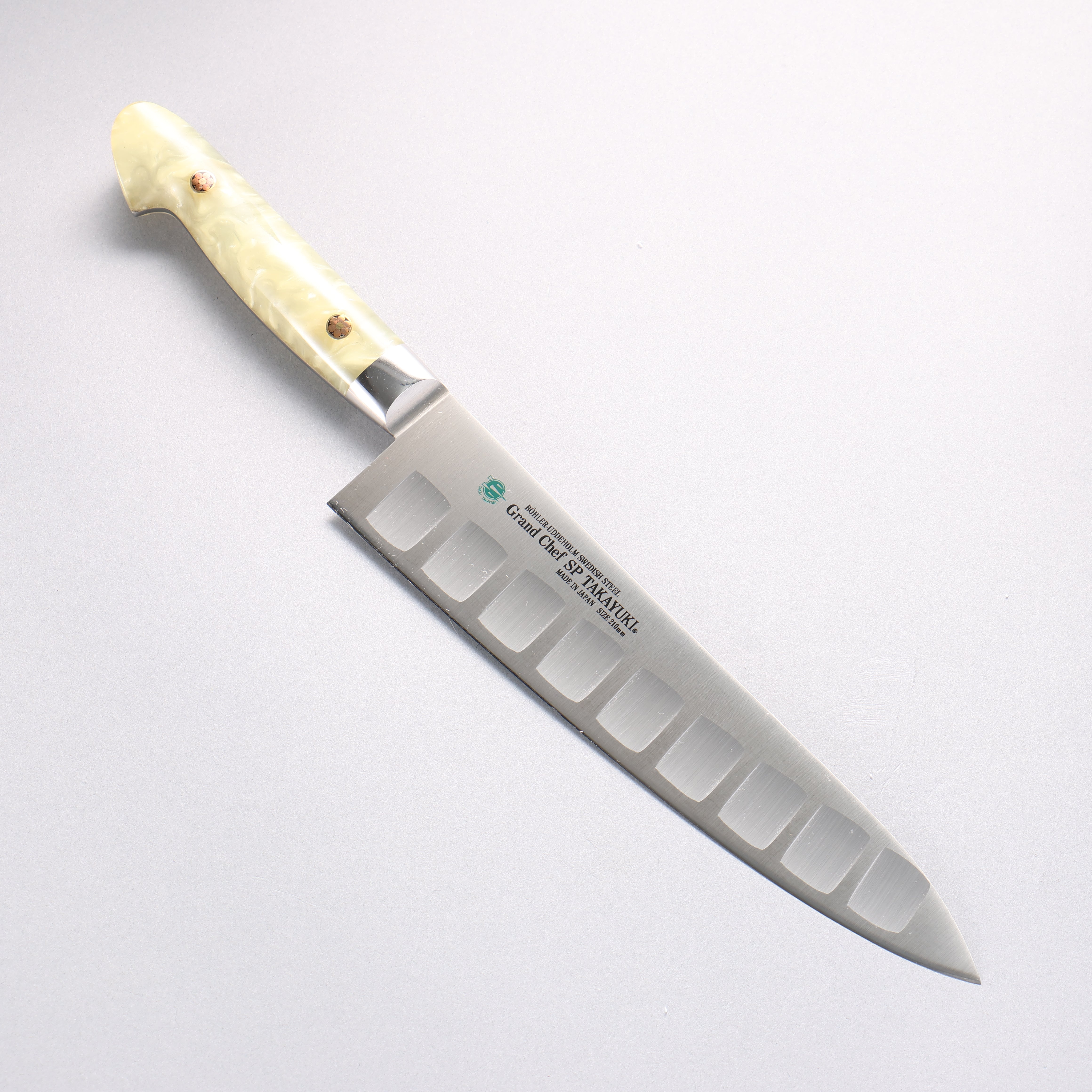 堺 孝行 大廚系列 SP 瑞典鋼 牛刀鮭魚刀型 210mm SP Type III (珍珠) 握把 - 清助刃物