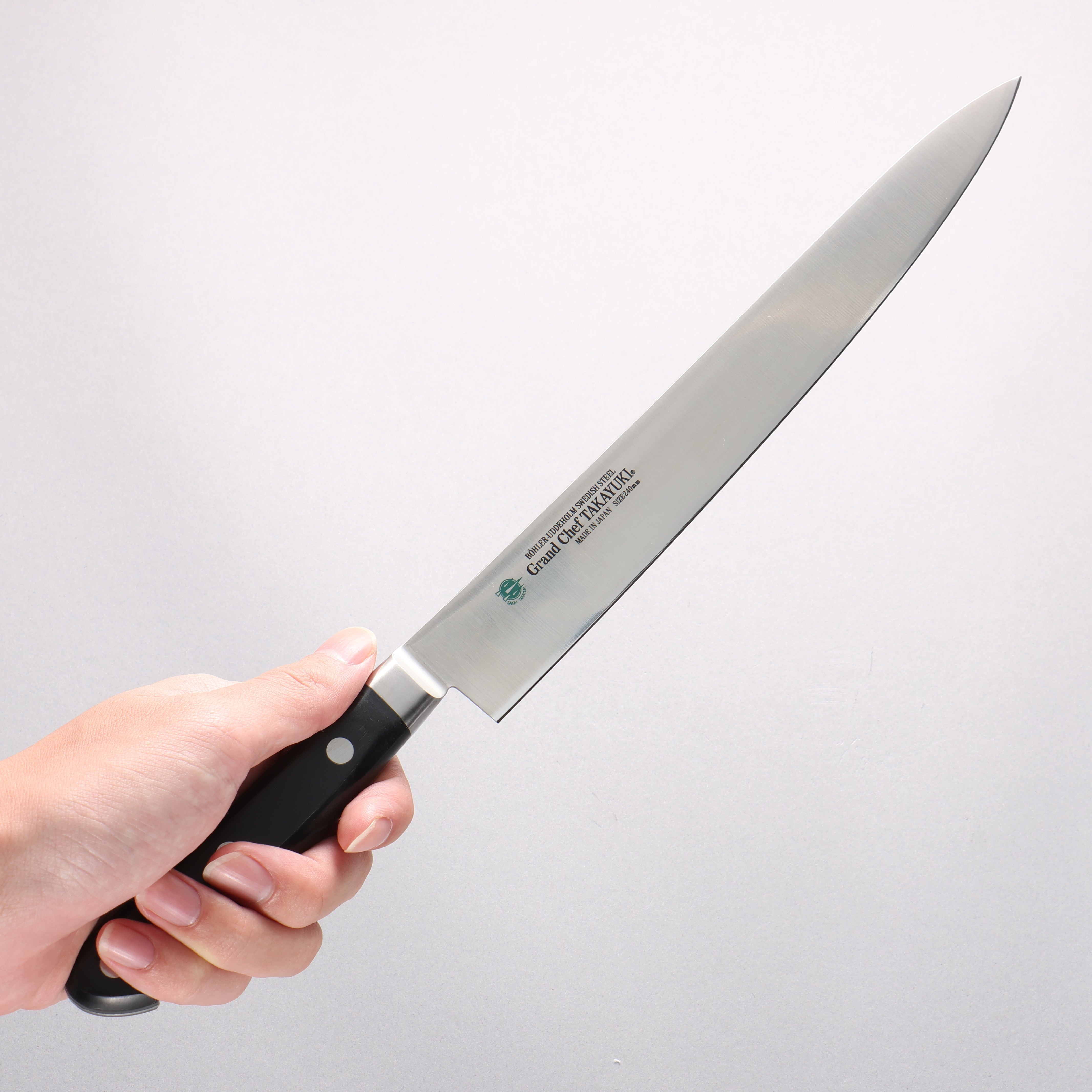 堺 孝行 大廚系列 瑞典鋼 筋引 240mm 握把 - 清助刃物