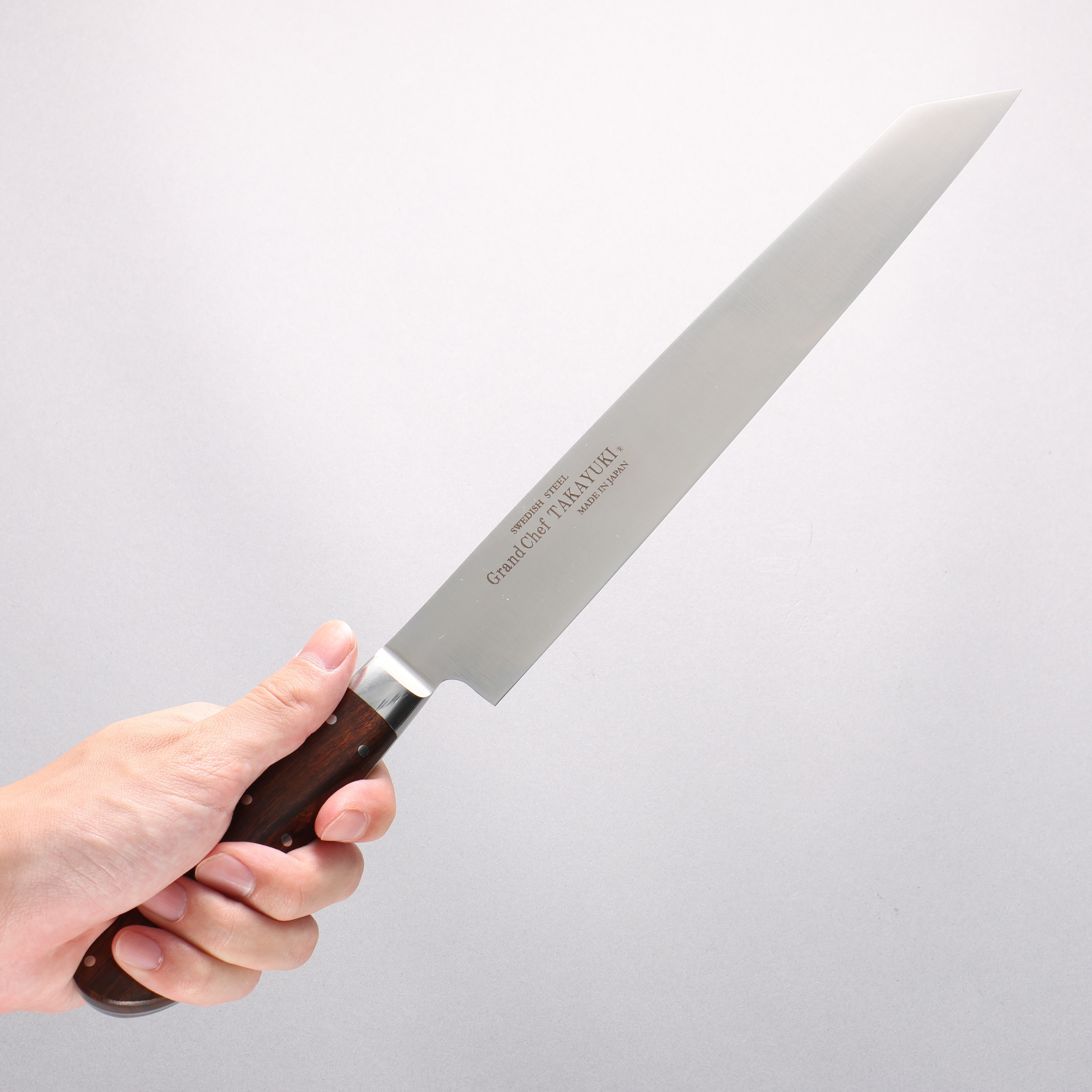 堺 孝行 大廚系列 【左撇子用】 瑞典鋼 切付柳刃 260mm 沙漠鐵木(杉原型) 握把 附刀鞘 - 清助刃物